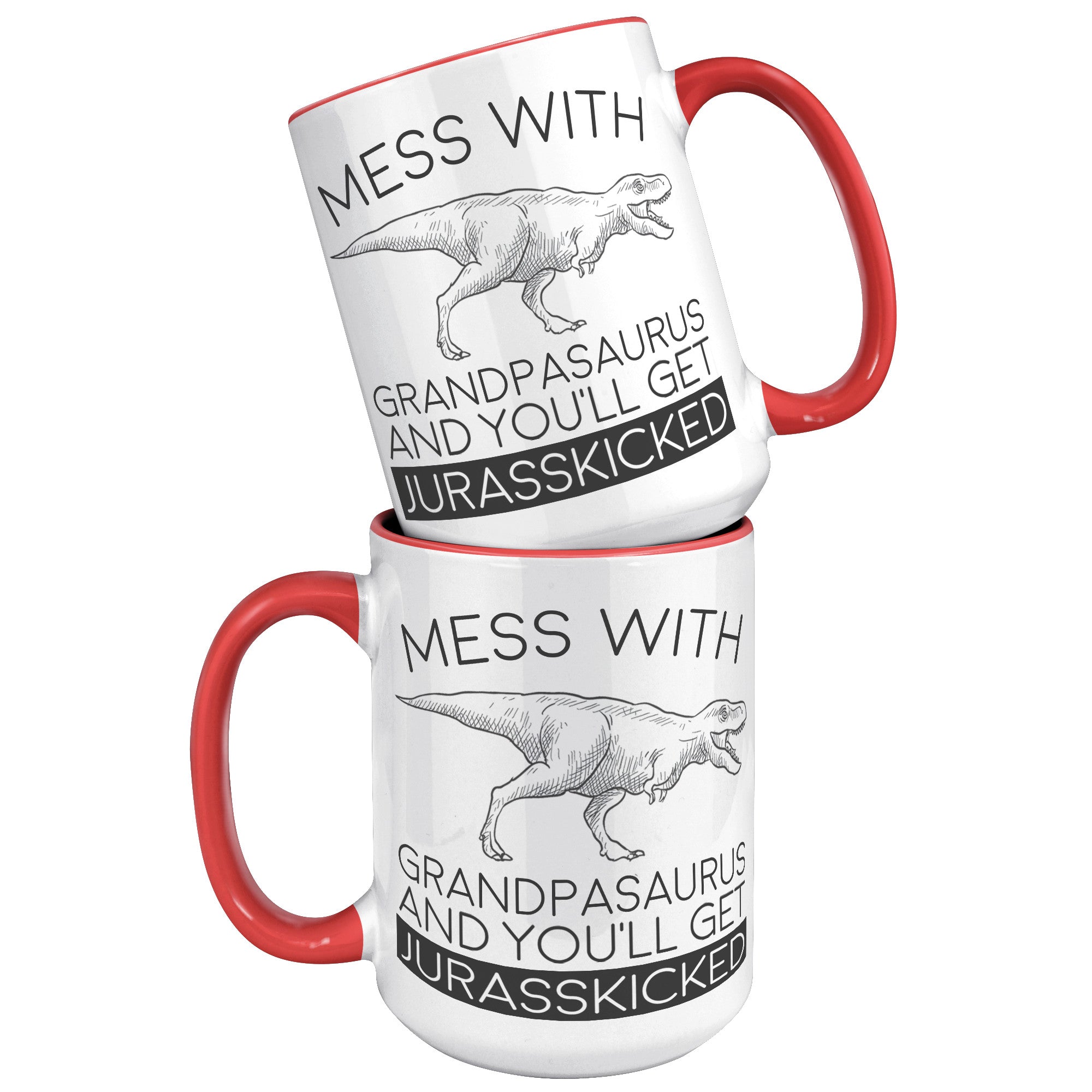 15oz Accent Mug - Grandpasaurus Jurasskicked