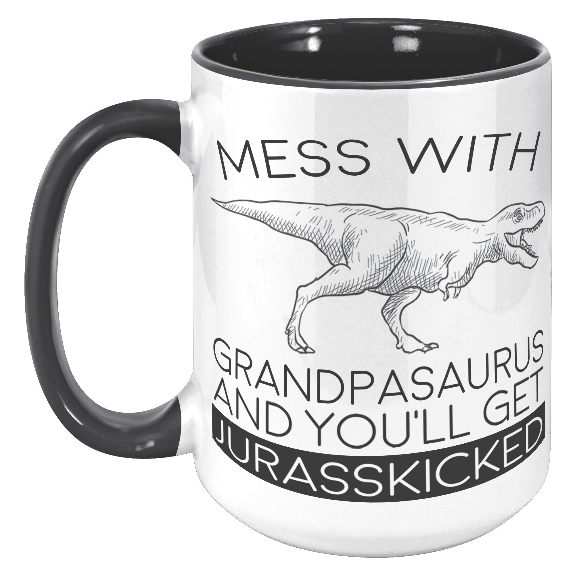 15oz Accent Mug - Grandpasaurus Jurasskicked
