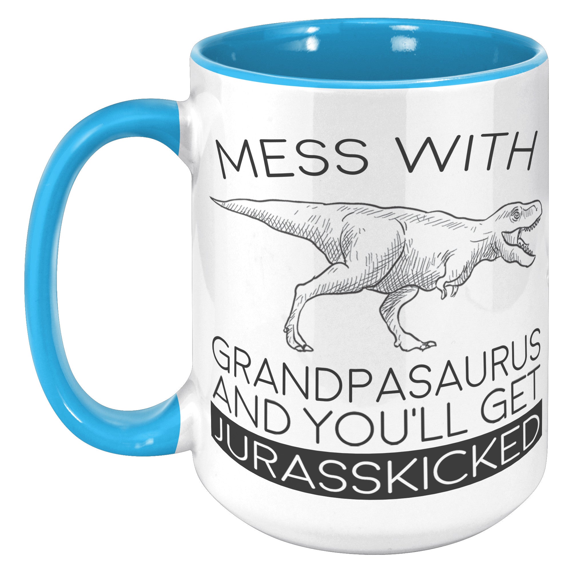 15oz Accent Mug - Grandpasaurus Jurasskicked