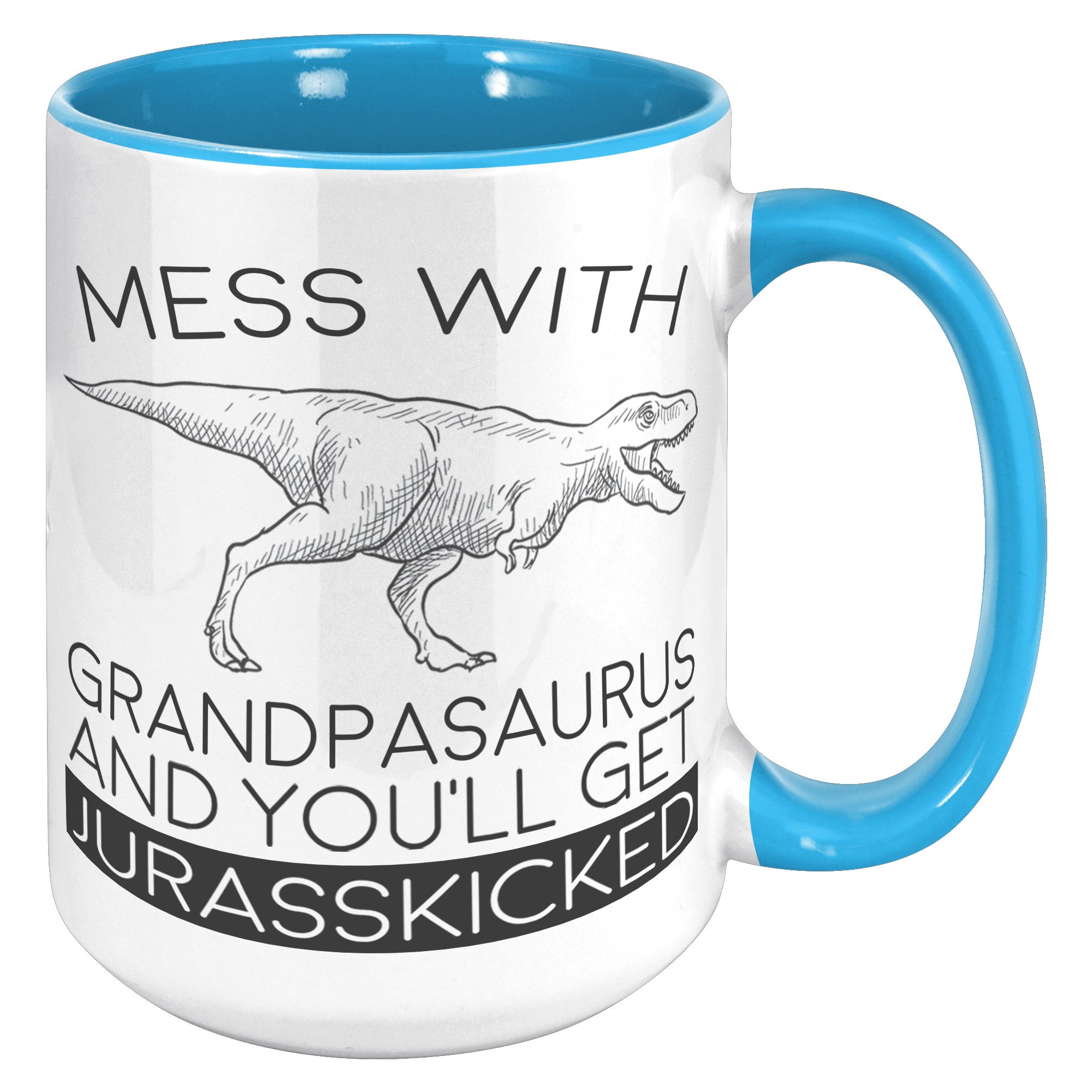 15oz Accent Mug - Grandpasaurus Jurasskicked