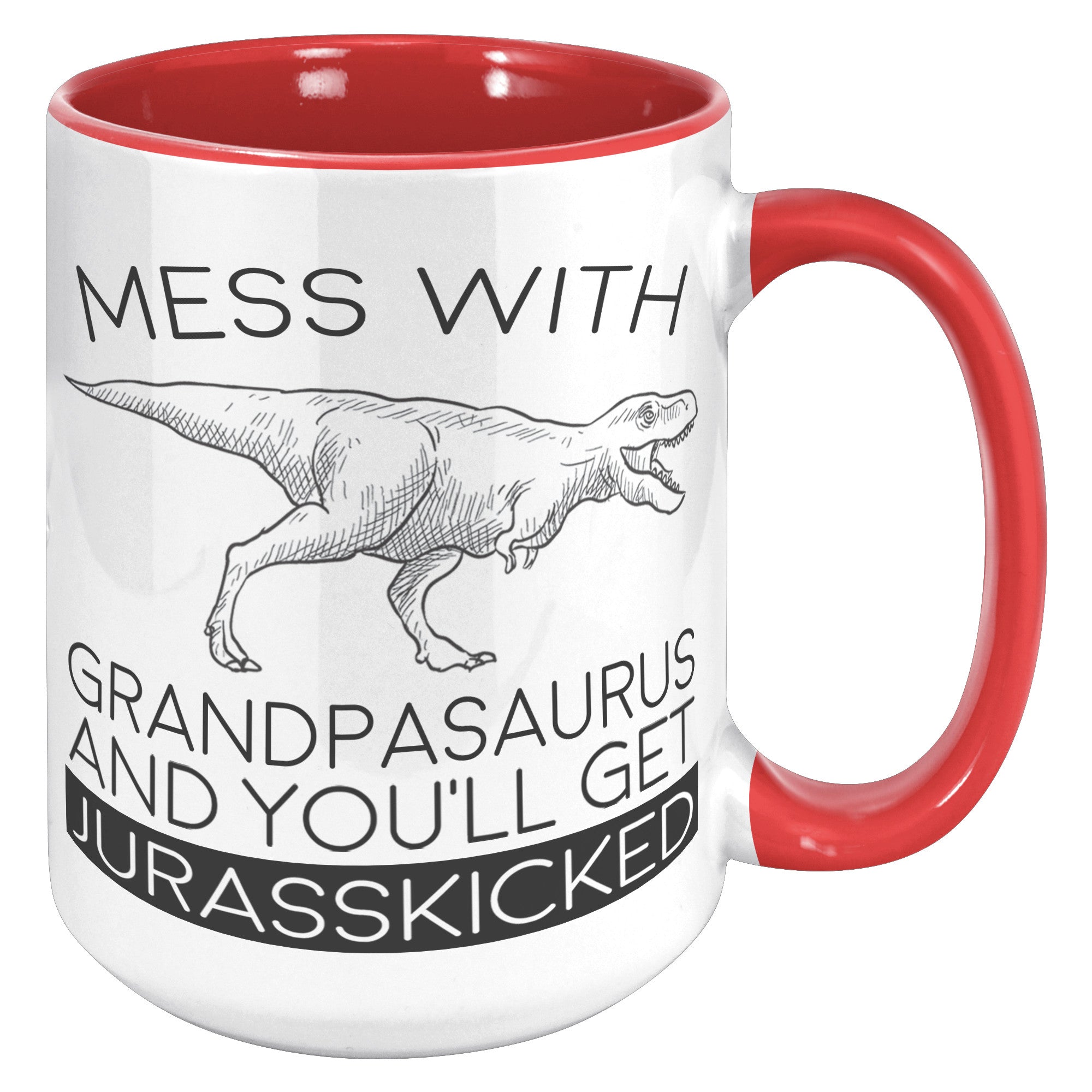 15oz Accent Mug - Grandpasaurus Jurasskicked