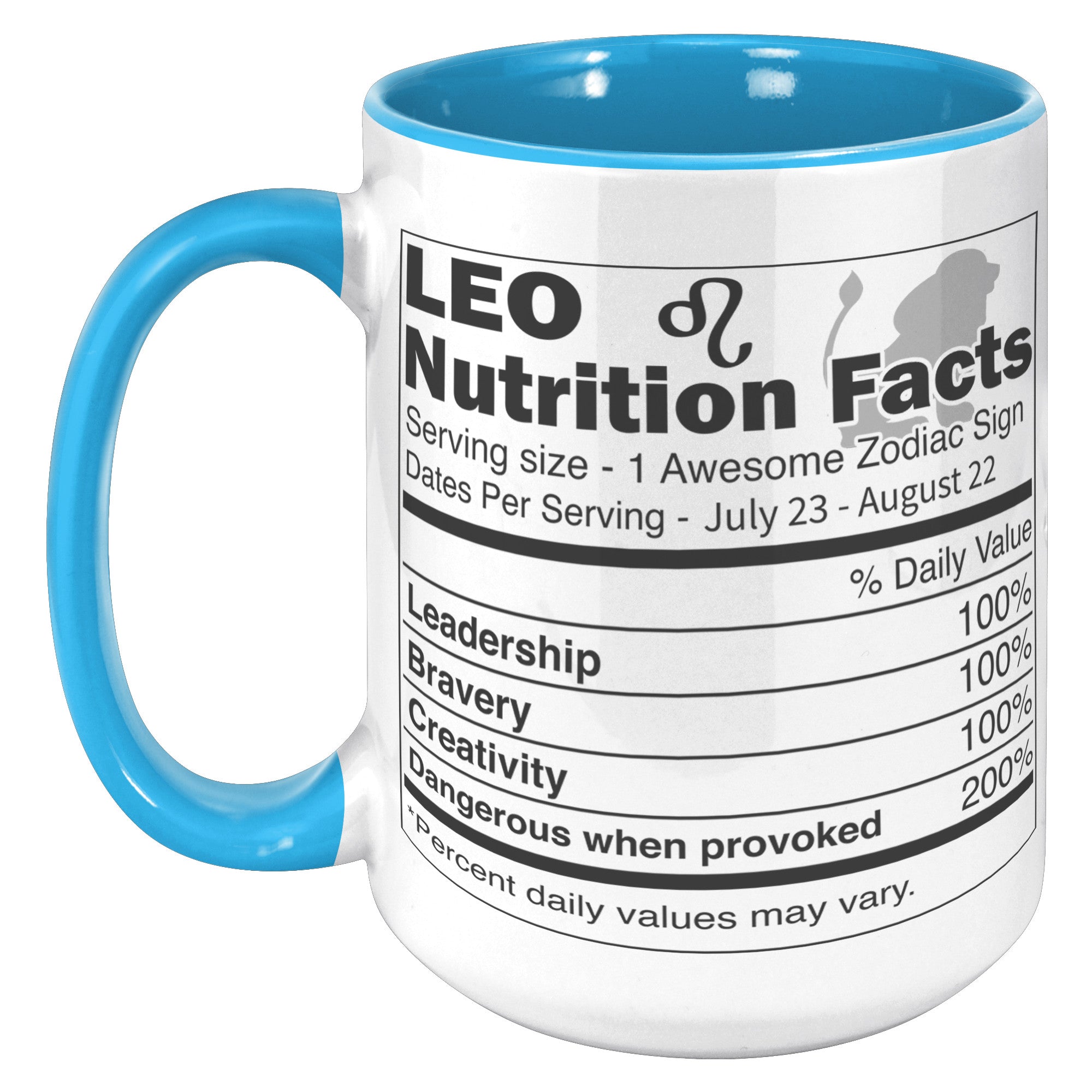 15oz Accent Mug - Leo Nutrition Facts
