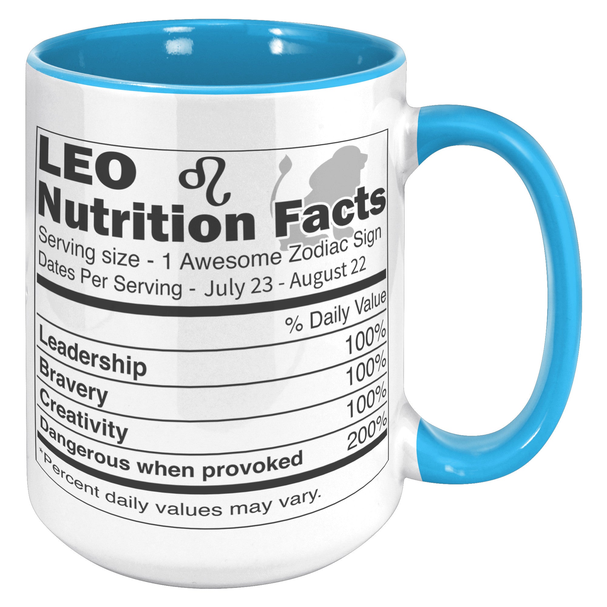 15oz Accent Mug - Leo Nutrition Facts