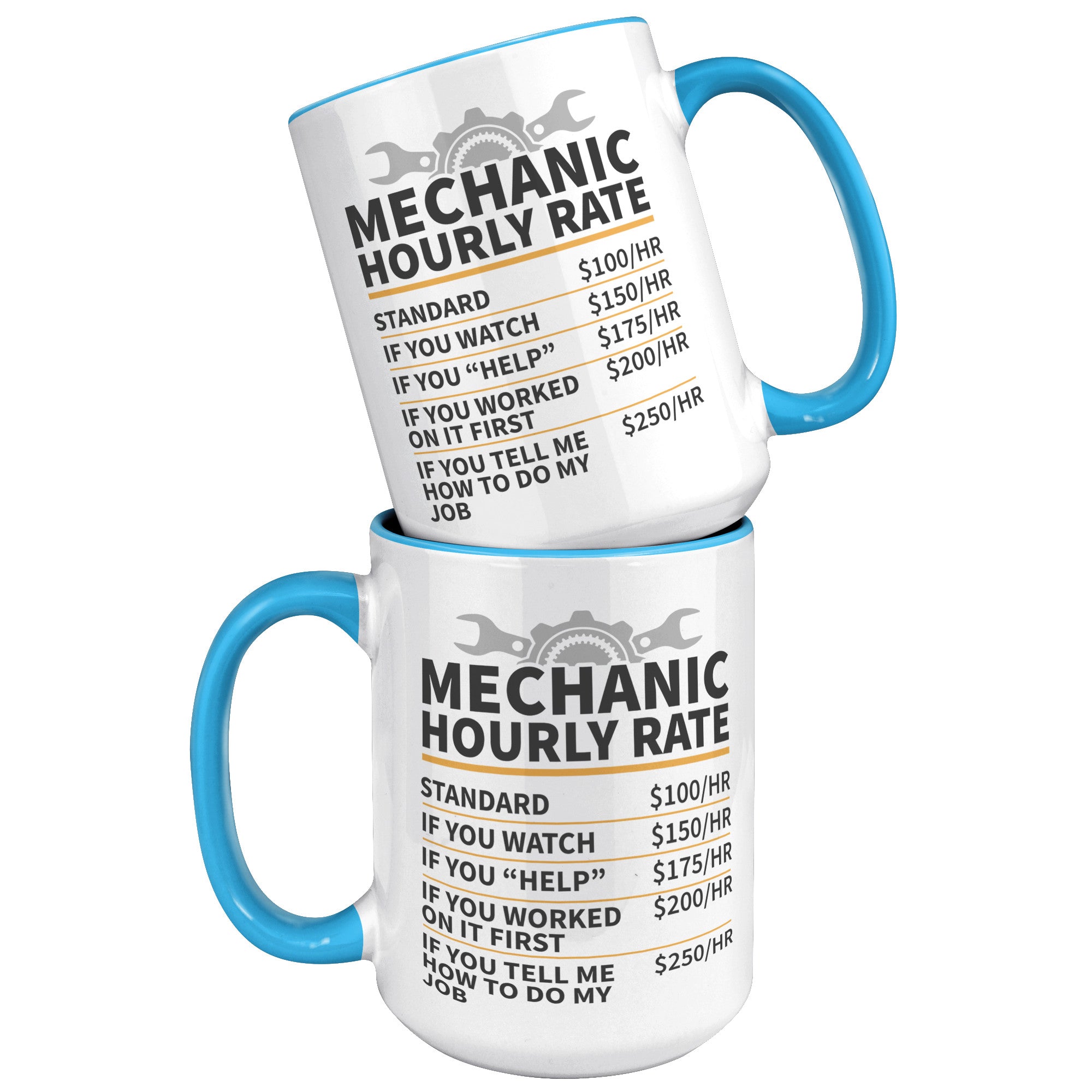 15oz Accent Mug - Mechanic Hourly Rate