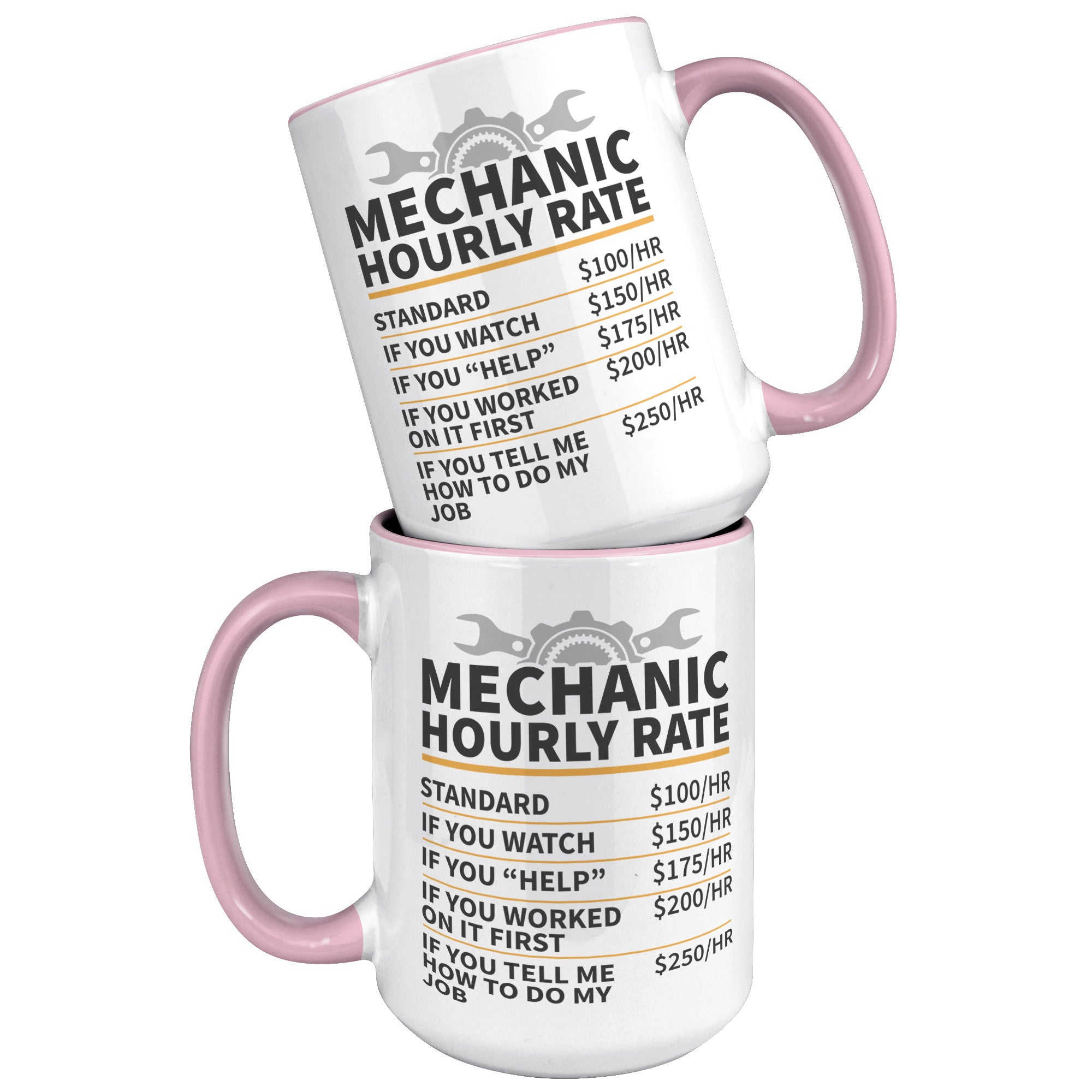 15oz Accent Mug - Mechanic Hourly Rate