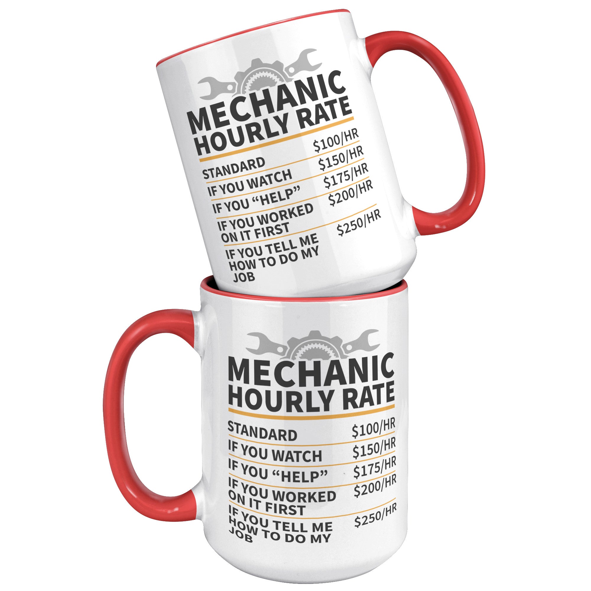 15oz Accent Mug - Mechanic Hourly Rate