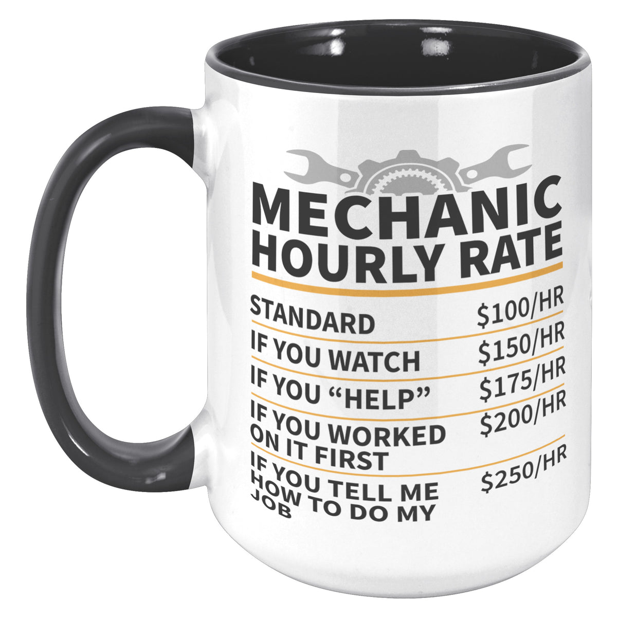 15oz Accent Mug - Mechanic Hourly Rate