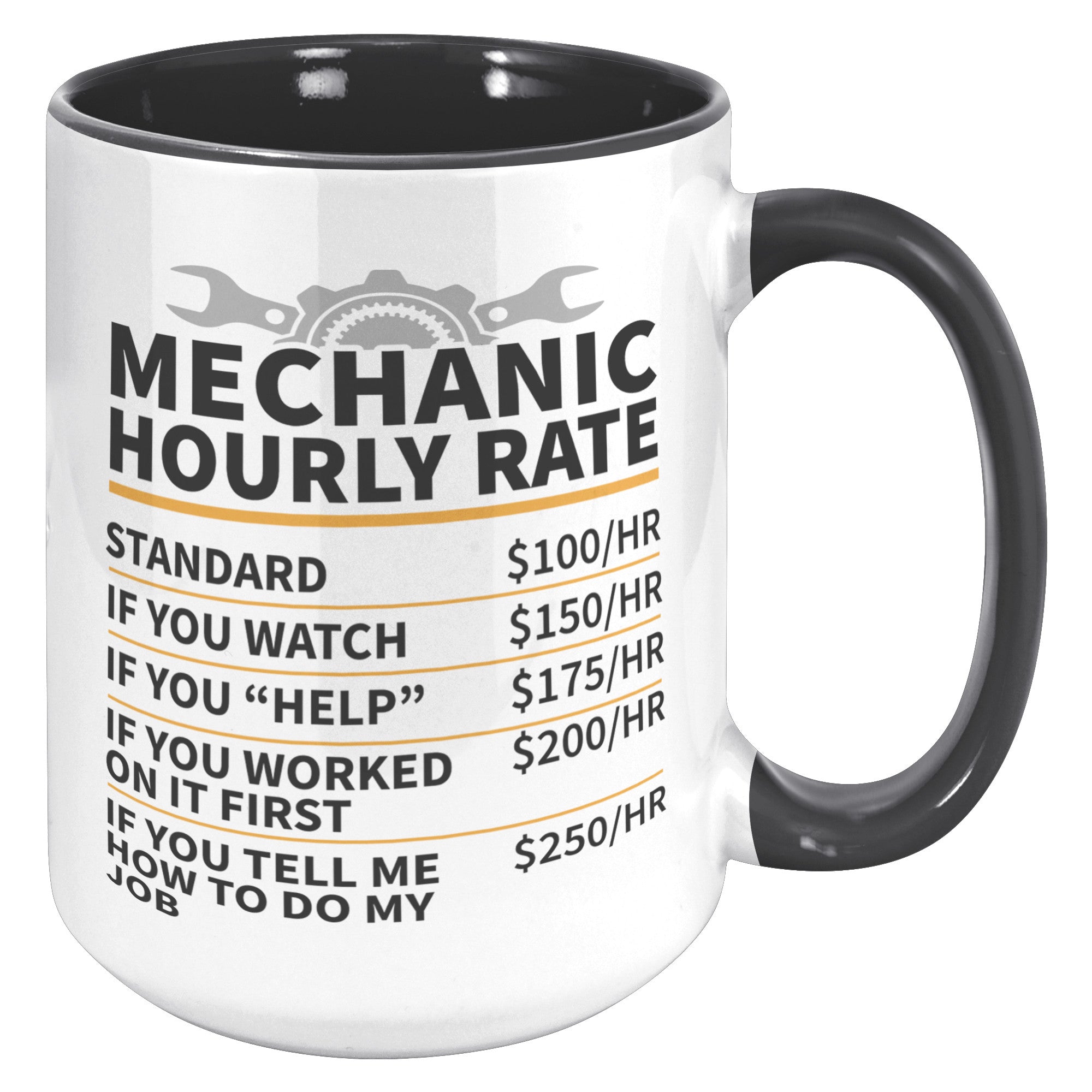 15oz Accent Mug - Mechanic Hourly Rate