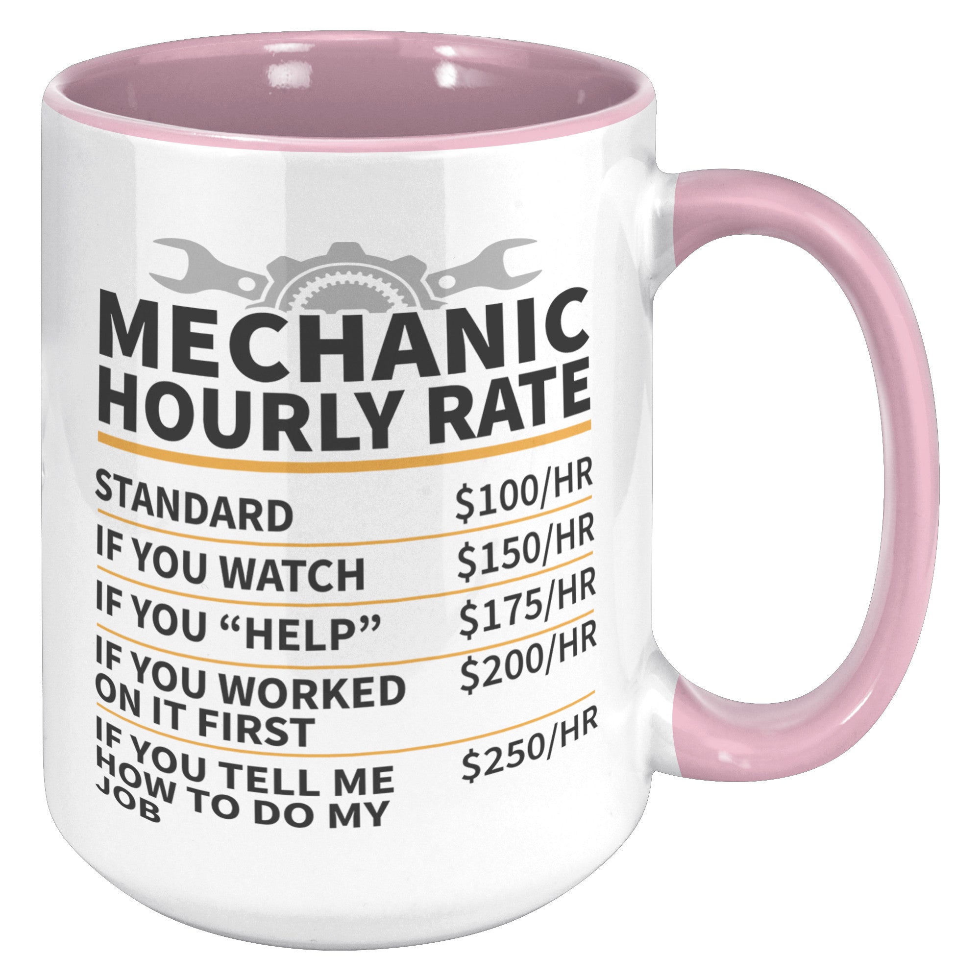 15oz Accent Mug - Mechanic Hourly Rate