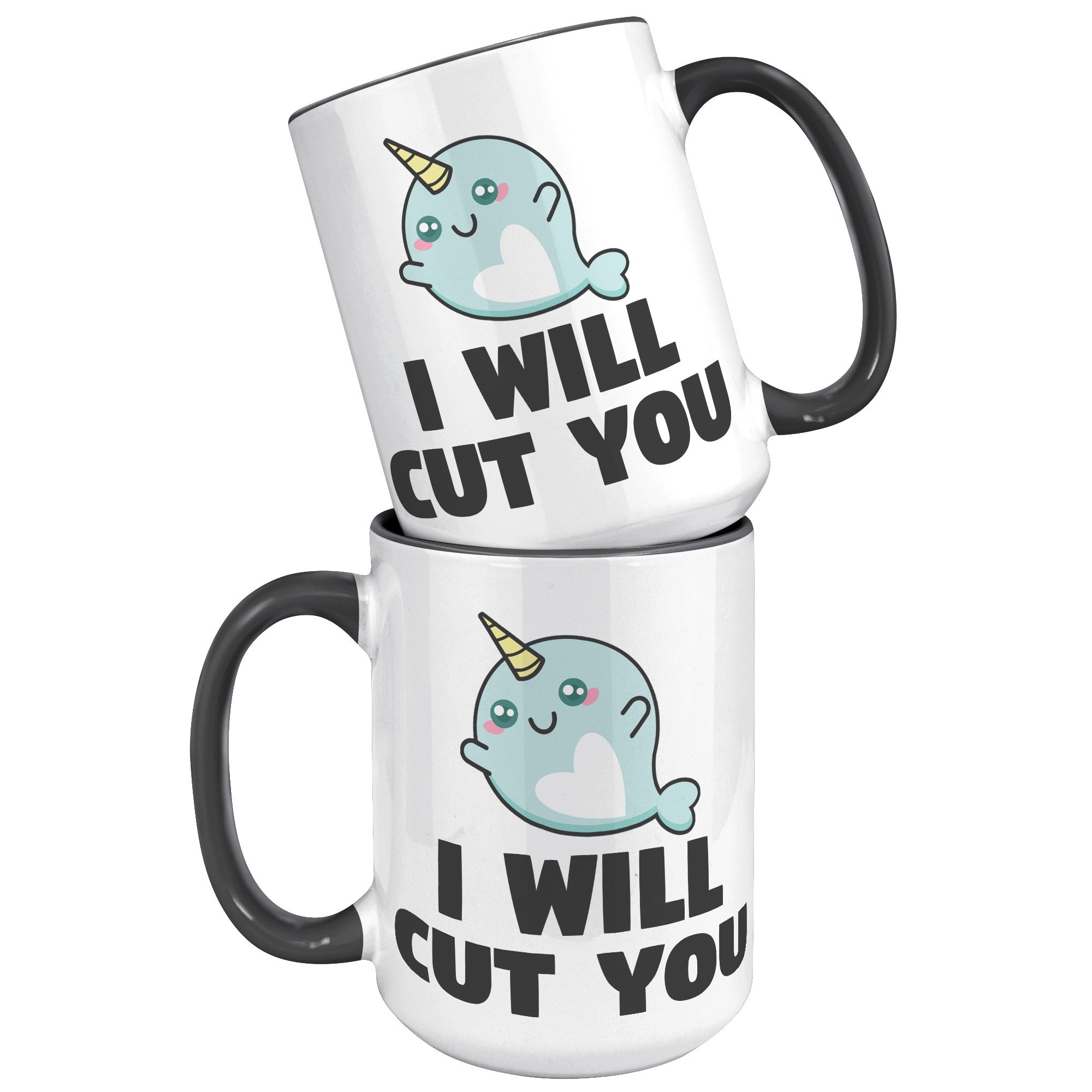 15oz Accent Mug - Narwhal Cut You
