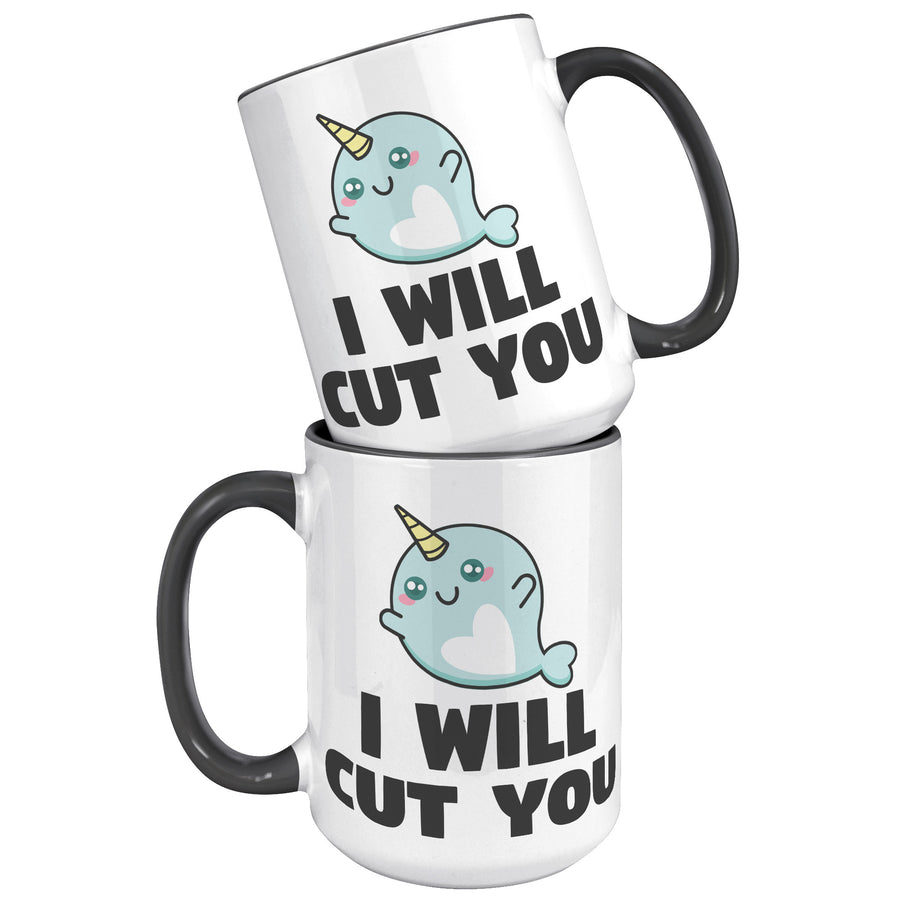 15oz Accent Mug - Narwhal Cut You