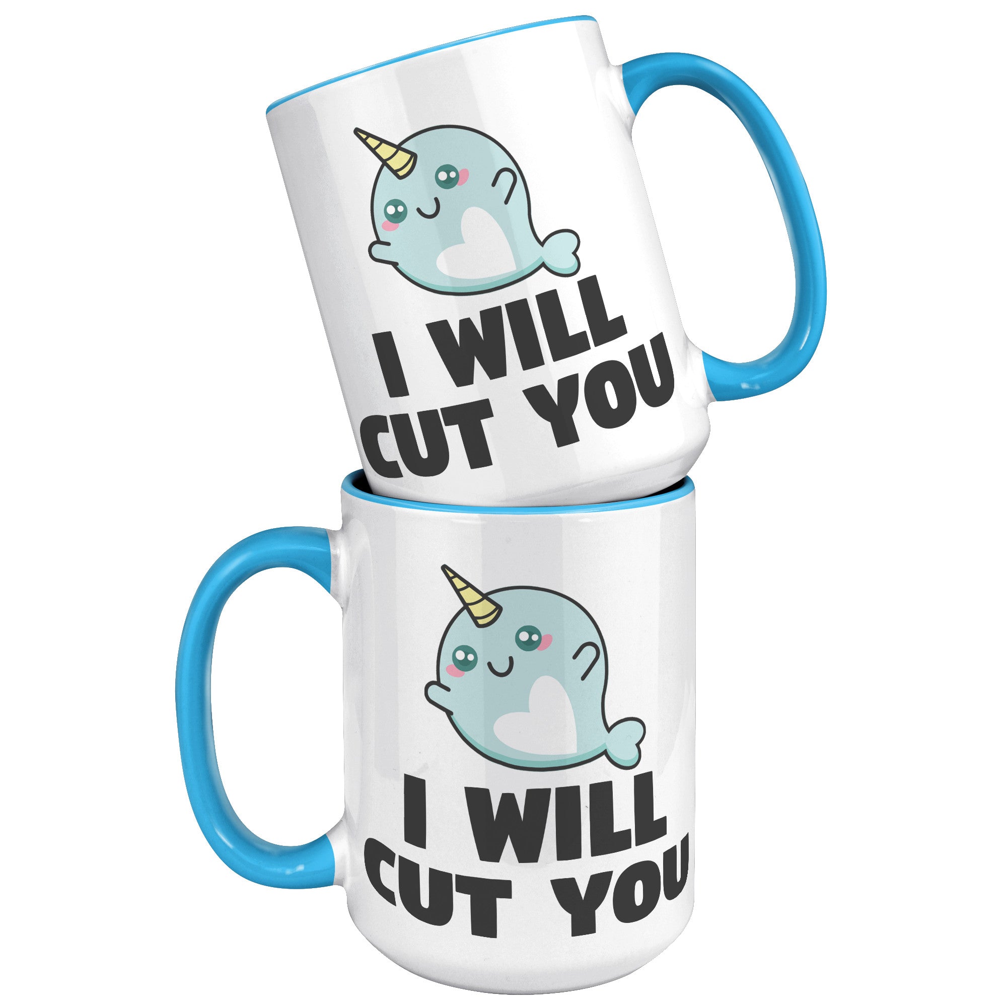 15oz Accent Mug - Narwhal Cut You
