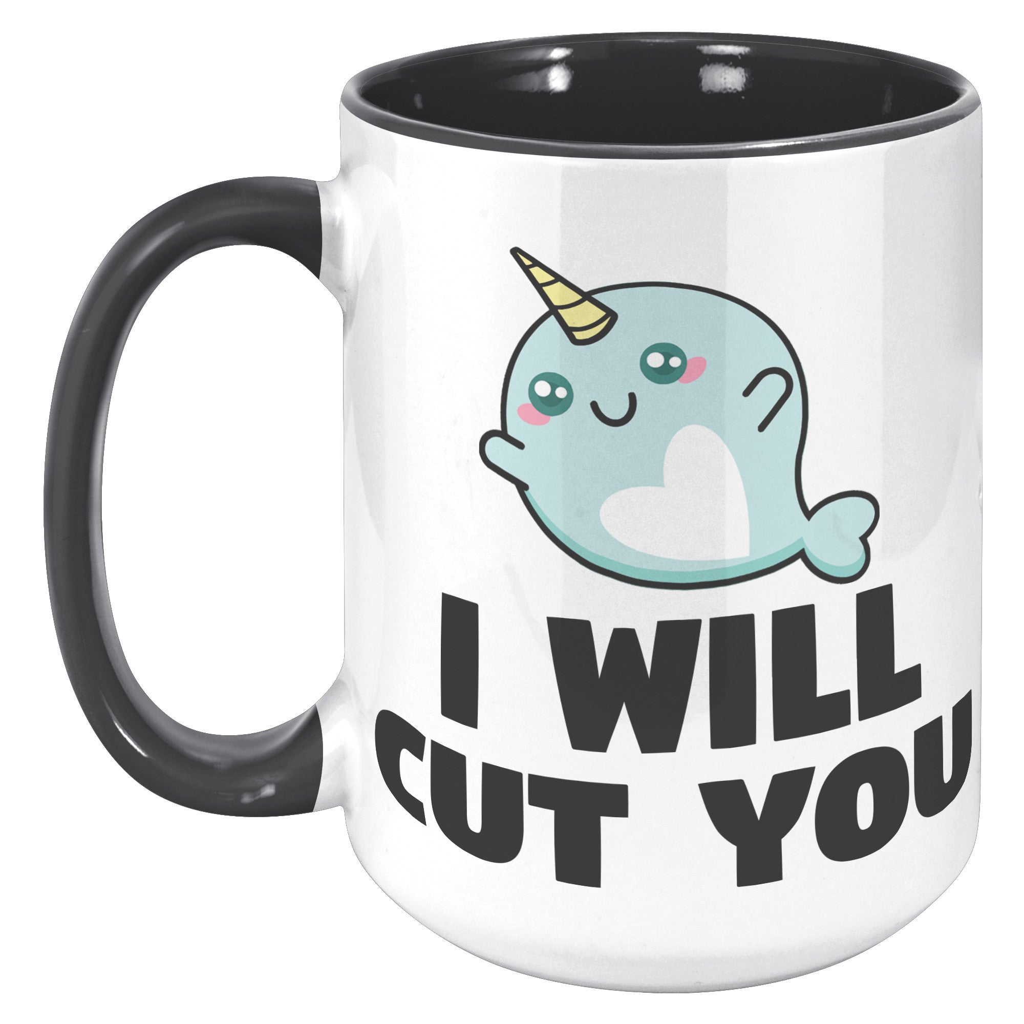 15oz Accent Mug - Narwhal Cut You