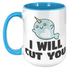 15oz Accent Mug - Narwhal Cut You