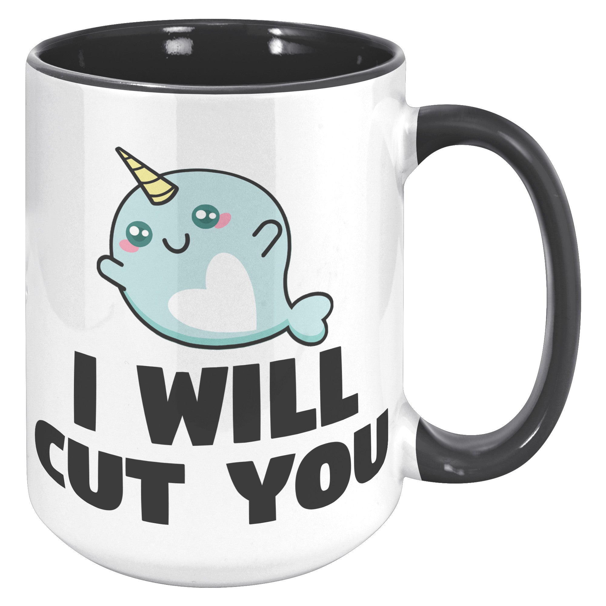 15oz Accent Mug - Narwhal Cut You