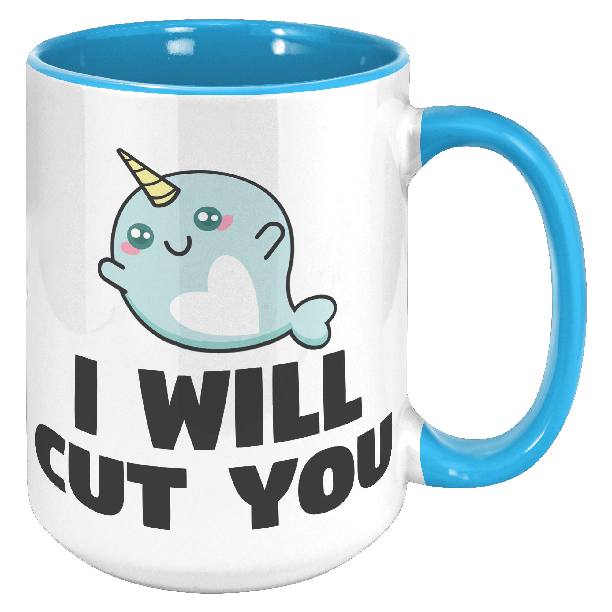 15oz Accent Mug - Narwhal Cut You