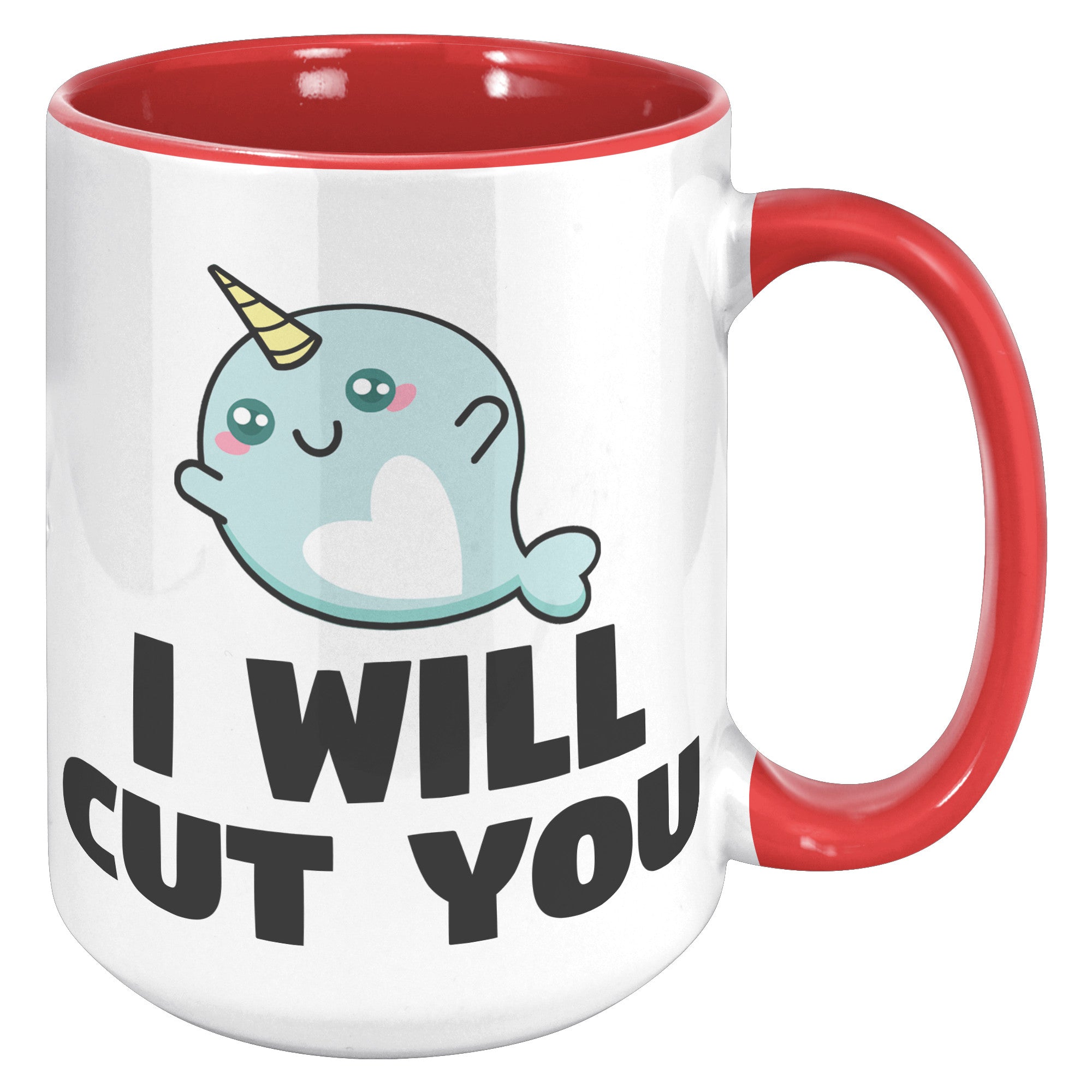 15oz Accent Mug - Narwhal Cut You