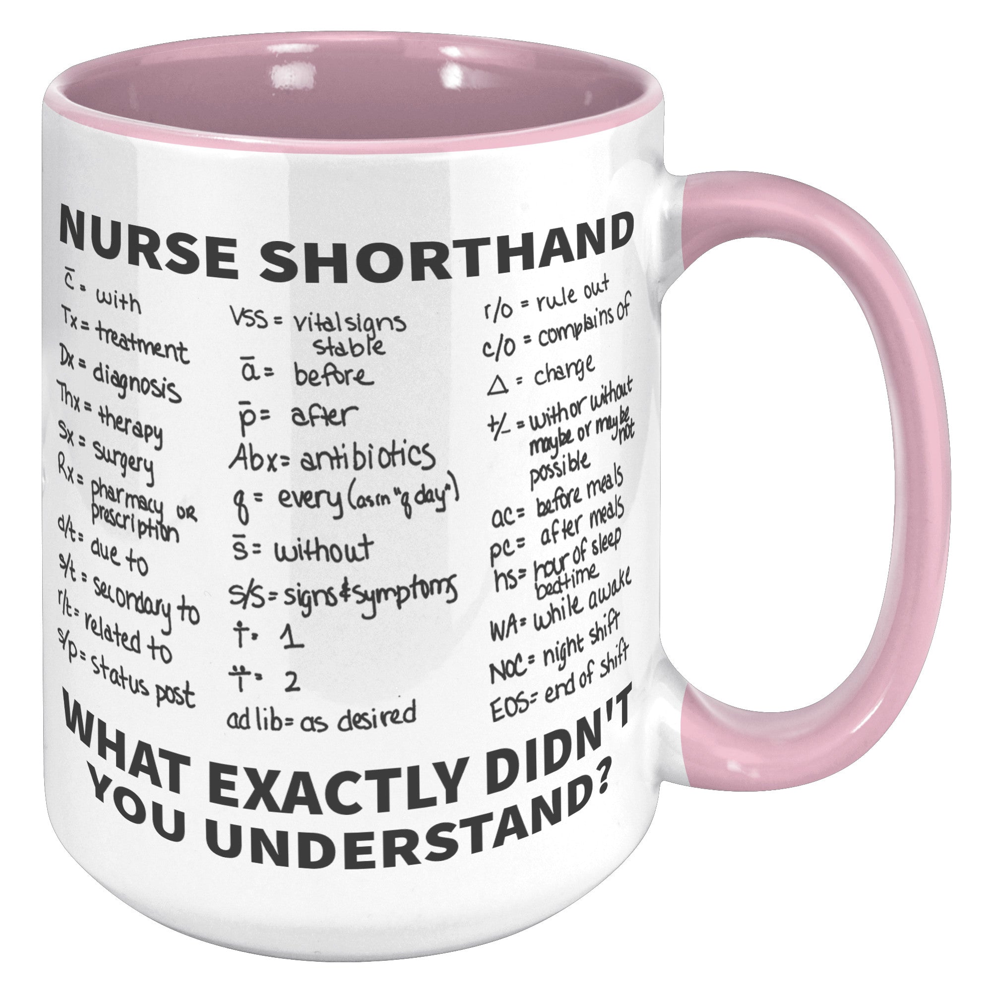 15oz Accent Mug - Nurse Shorthand