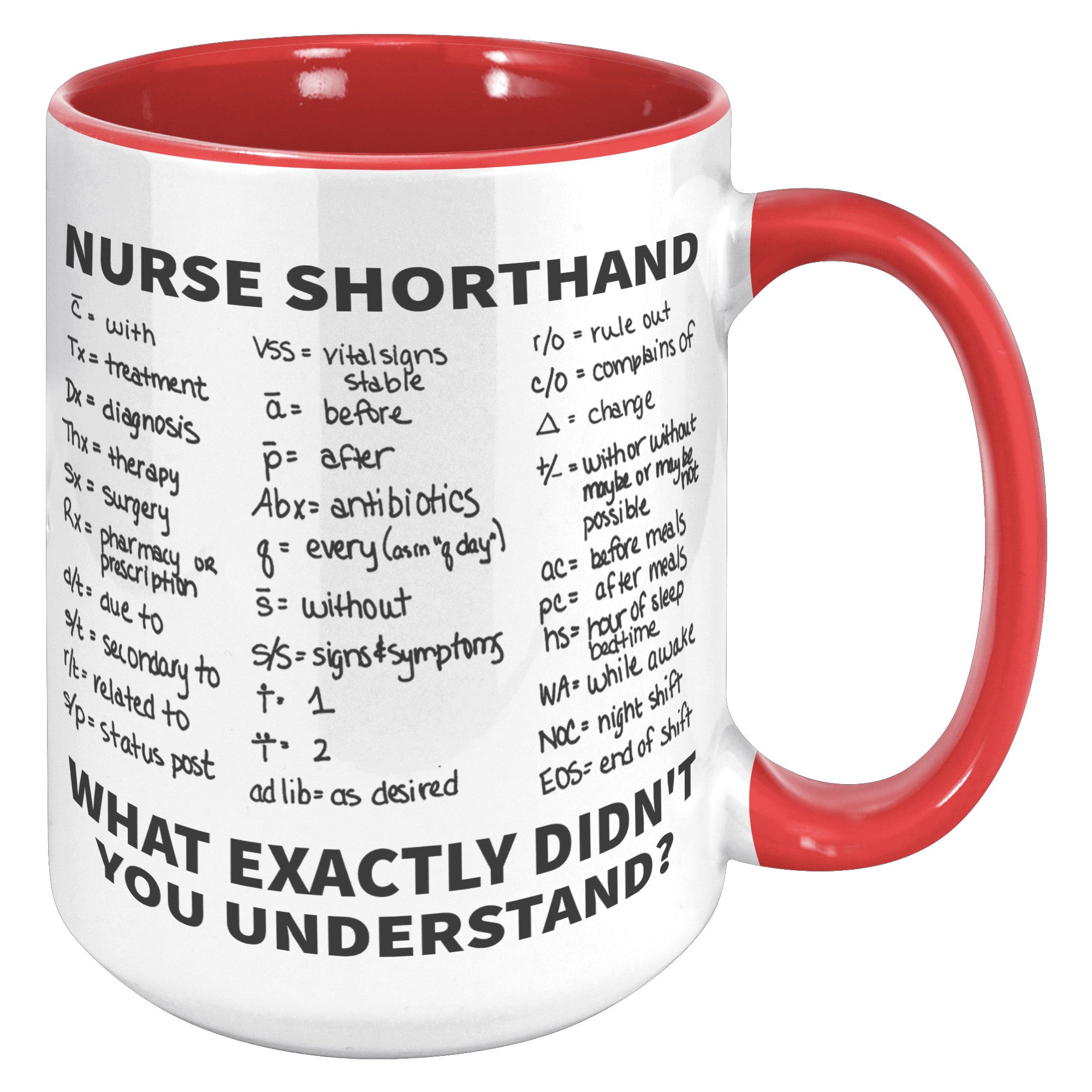 15oz Accent Mug - Nurse Shorthand