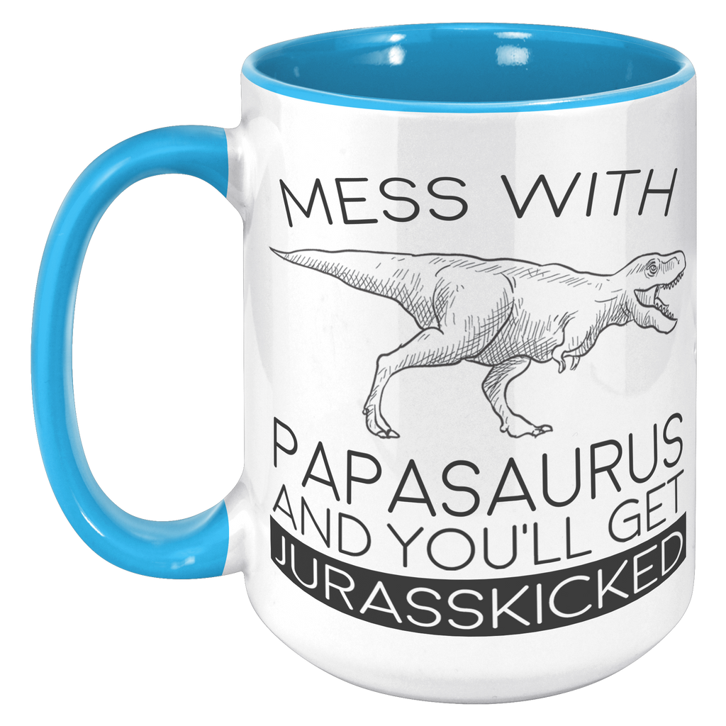 15oz_Accent_Mug_-_Papasaurus_Jurasskicke_15oz_Accent_LH_Blue_Mockup.png