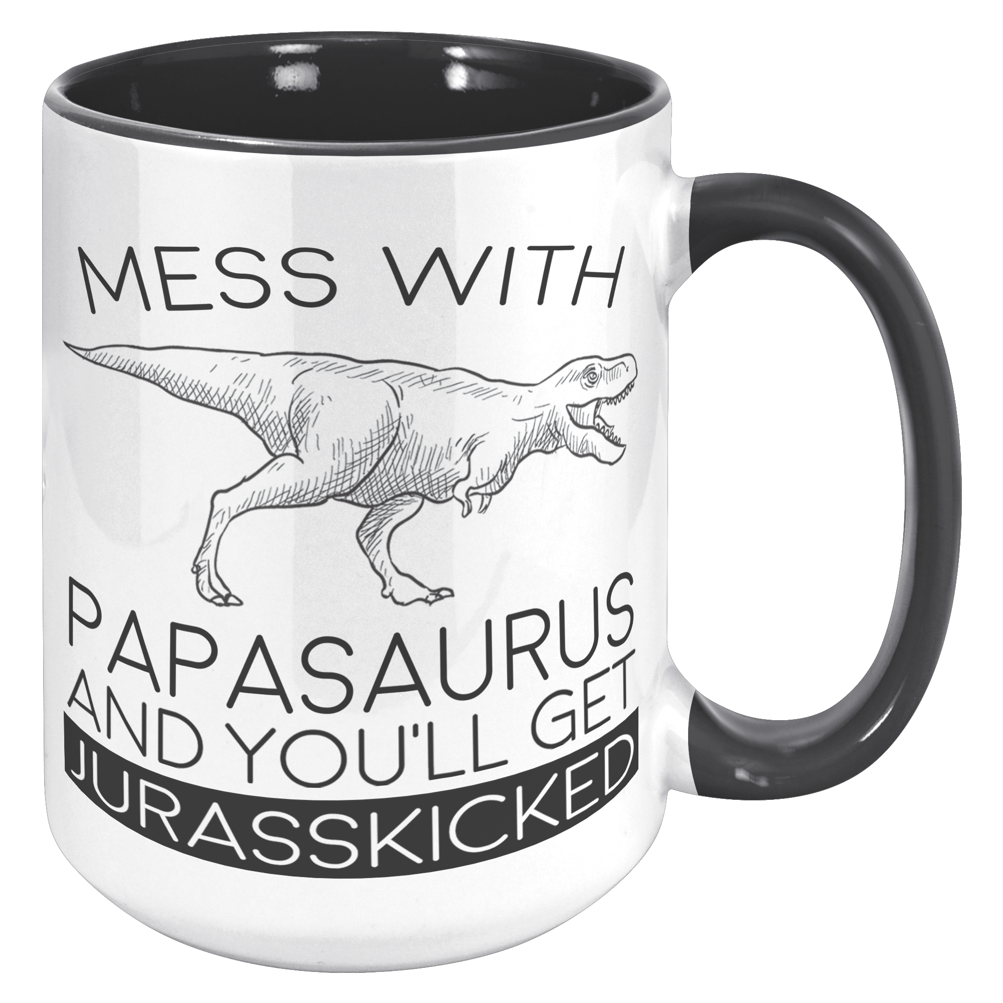 15oz_Accent_Mug_-_Papasaurus_Jurasskicke_15oz_Accent_RH_Black_Mockup.png