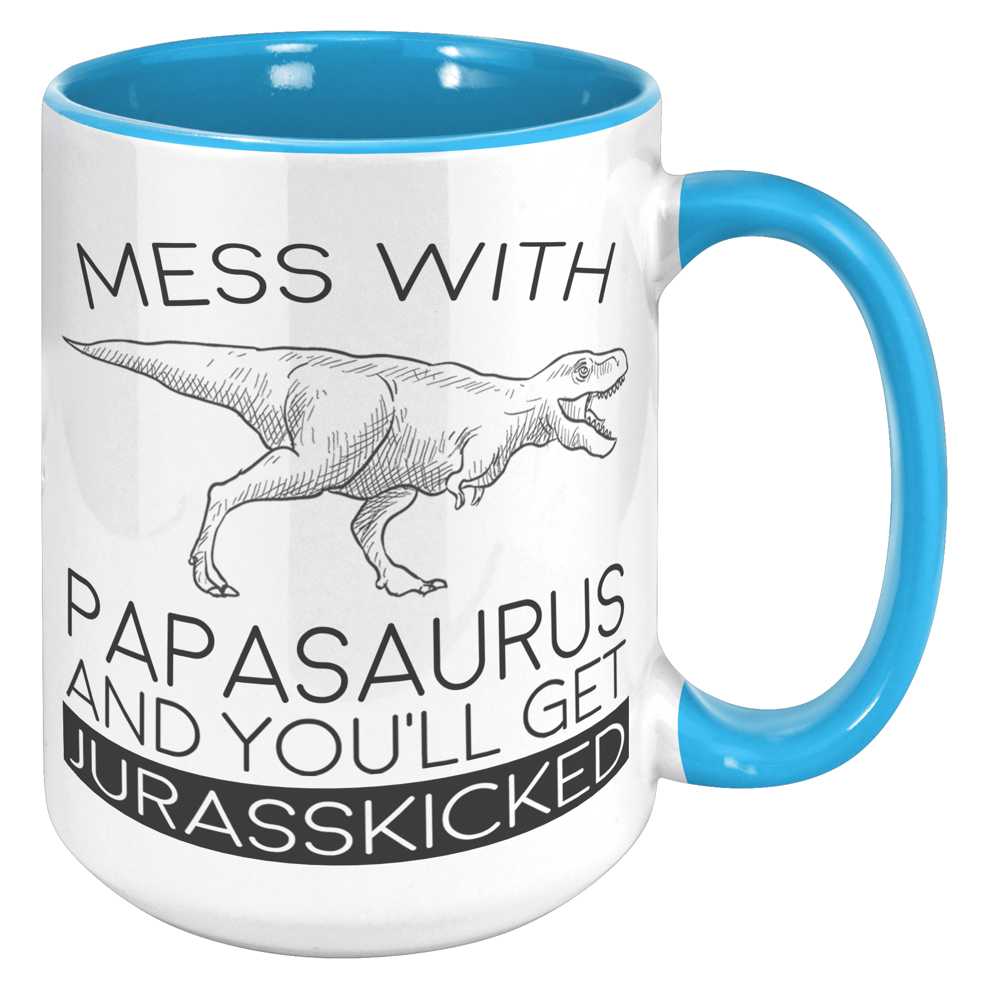 15oz_Accent_Mug_-_Papasaurus_Jurasskicke_15oz_Accent_RH_Blue_Mockup.png