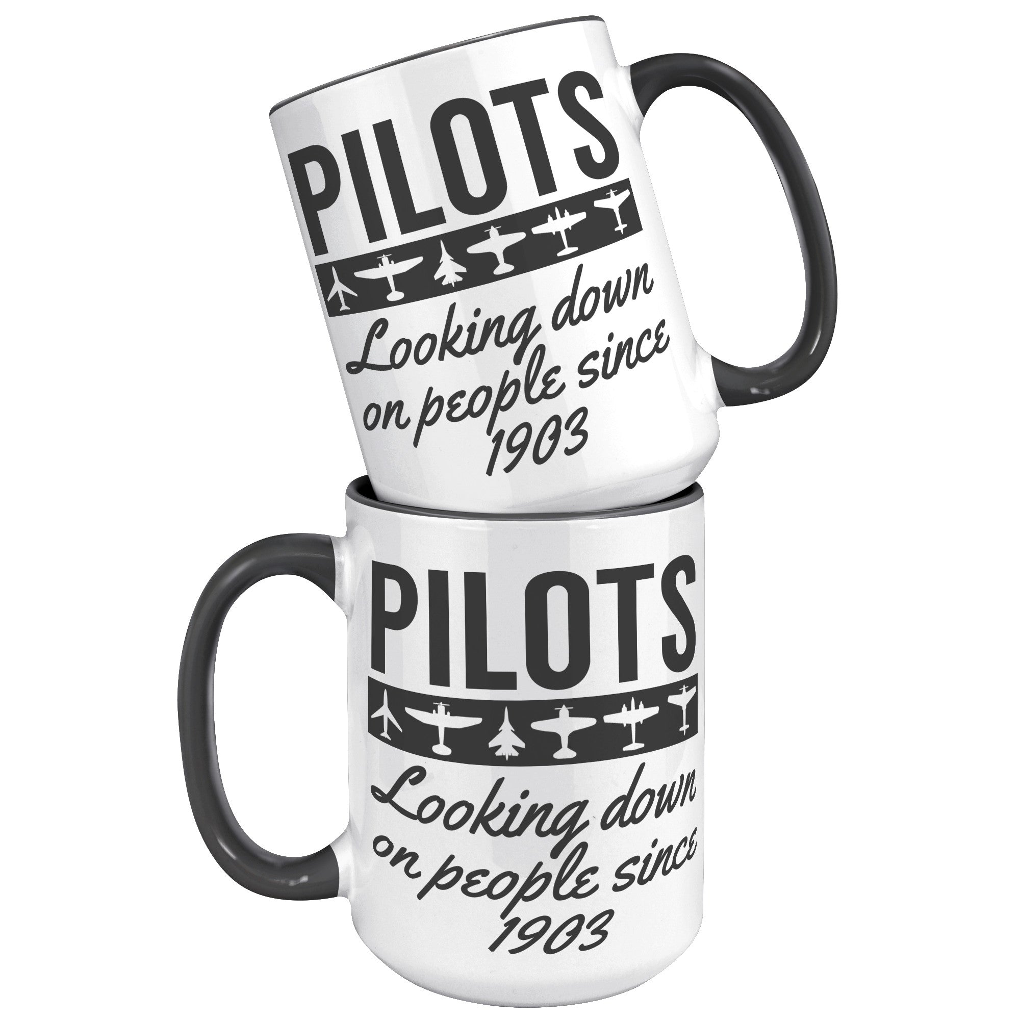 15oz Accent Mug - Pilots Looking Down