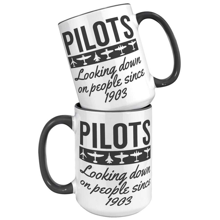 15oz Accent Mug - Pilots Looking Down