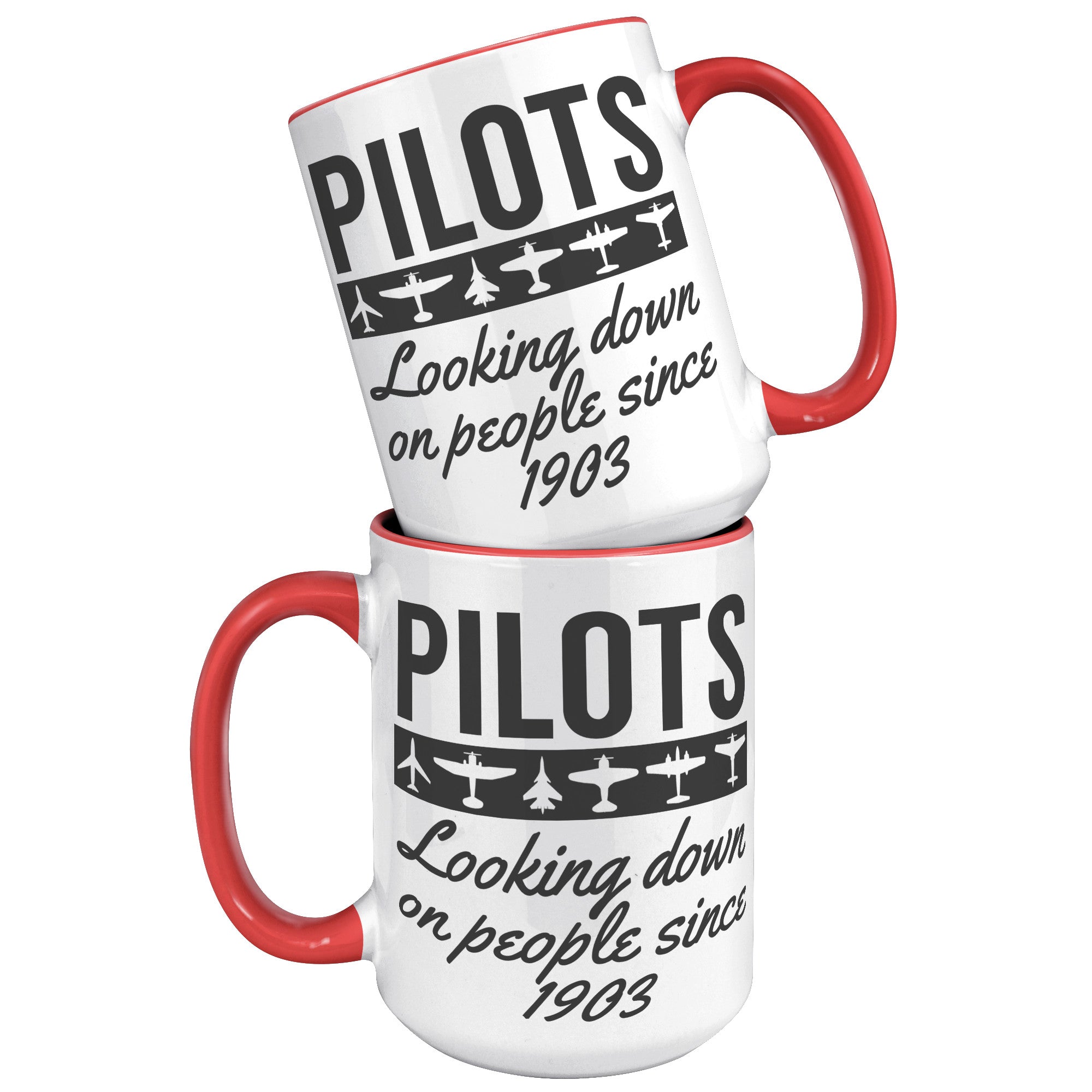 15oz Accent Mug - Pilots Looking Down