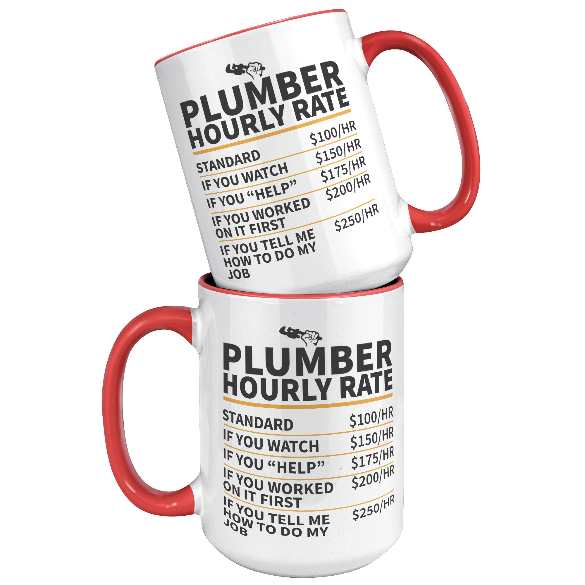 15oz Accent Mug - Plumber Hourly Rate
