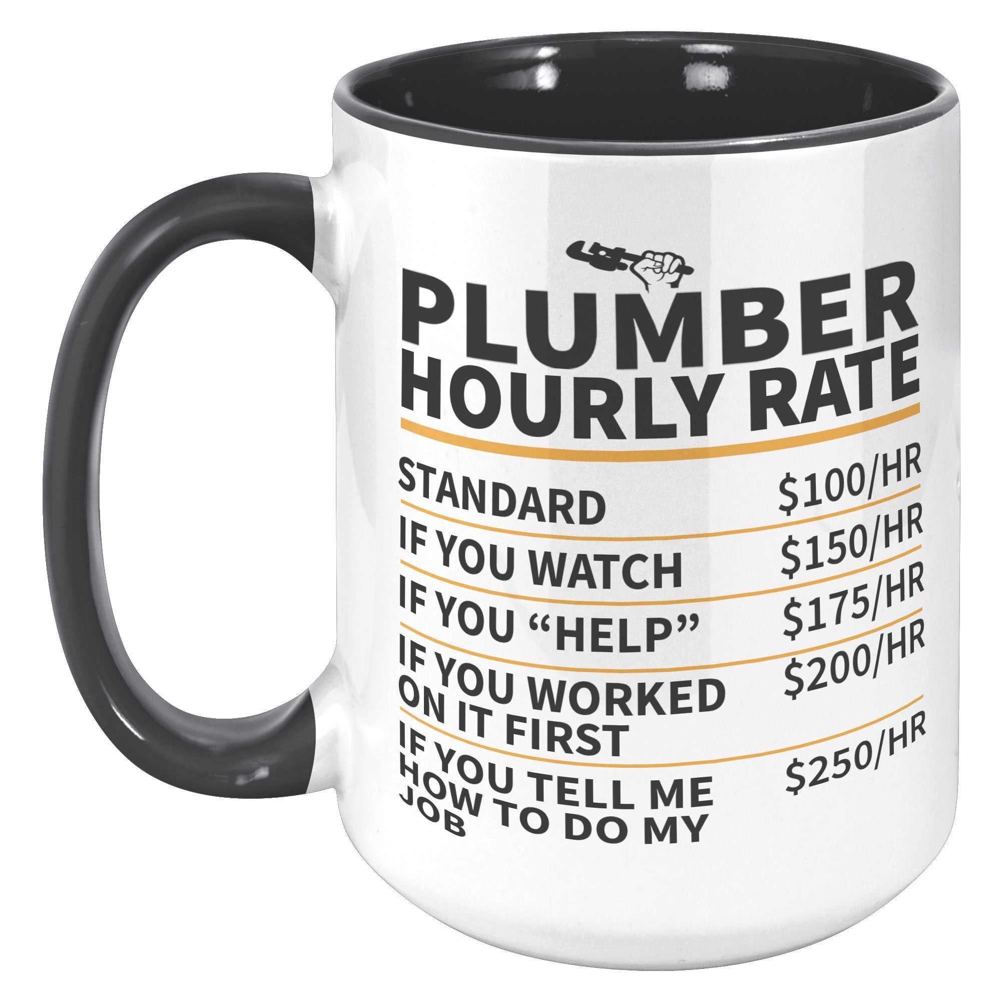 15oz Accent Mug - Plumber Hourly Rate