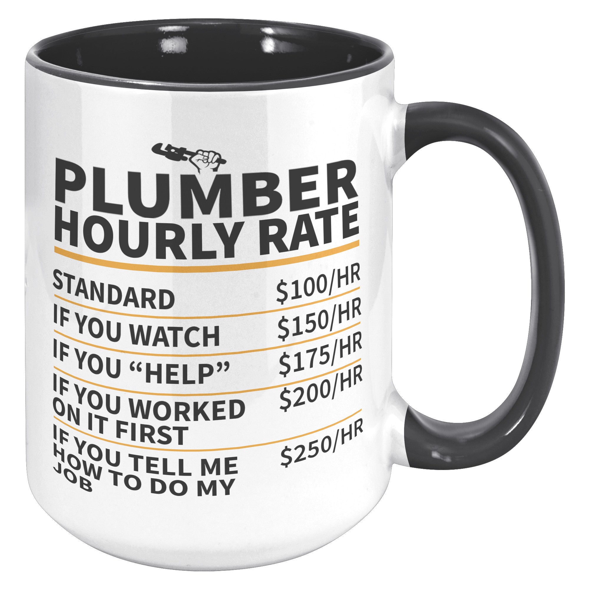 15oz Accent Mug - Plumber Hourly Rate