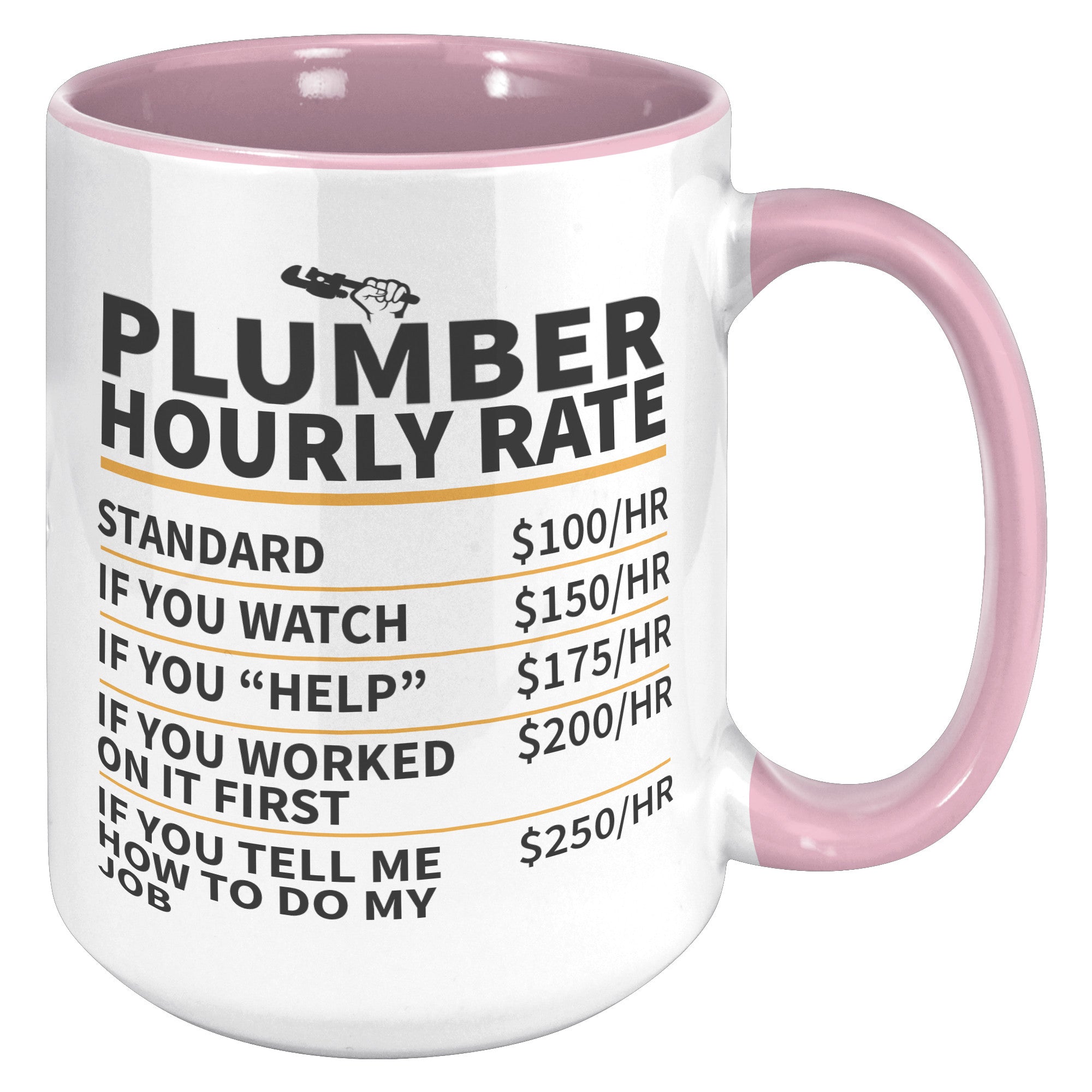 15oz Accent Mug - Plumber Hourly Rate