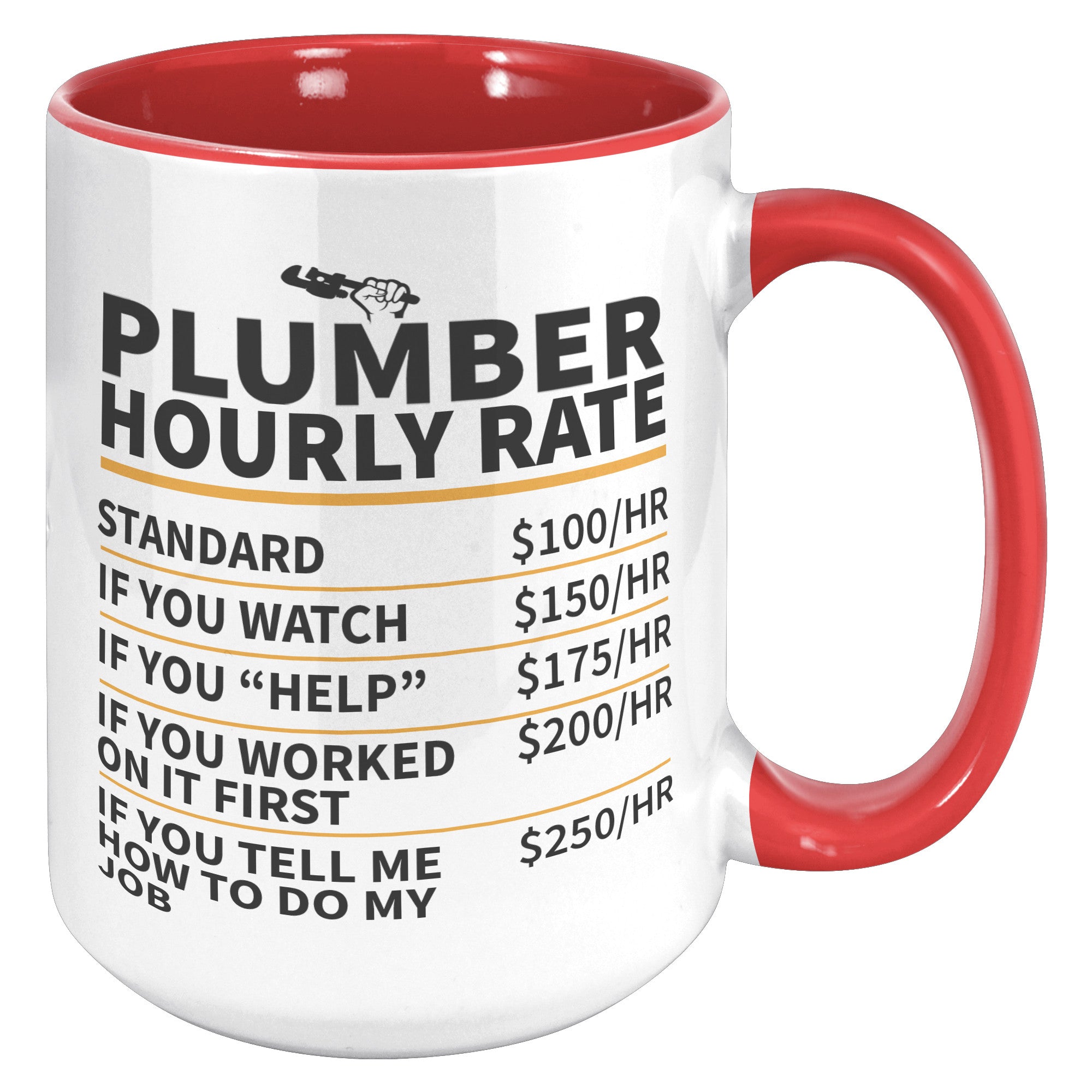 15oz Accent Mug - Plumber Hourly Rate