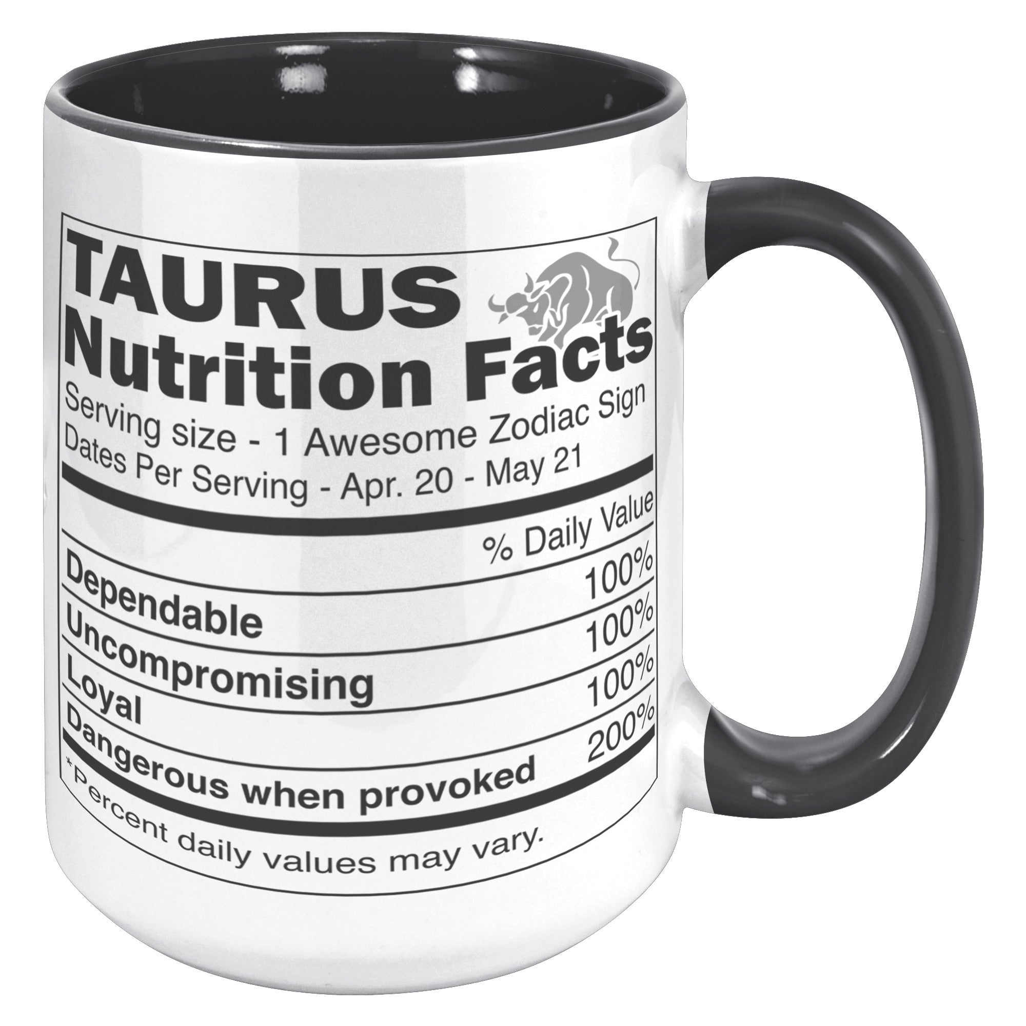 15oz Accent Mug - Taurus Nutrition Facts