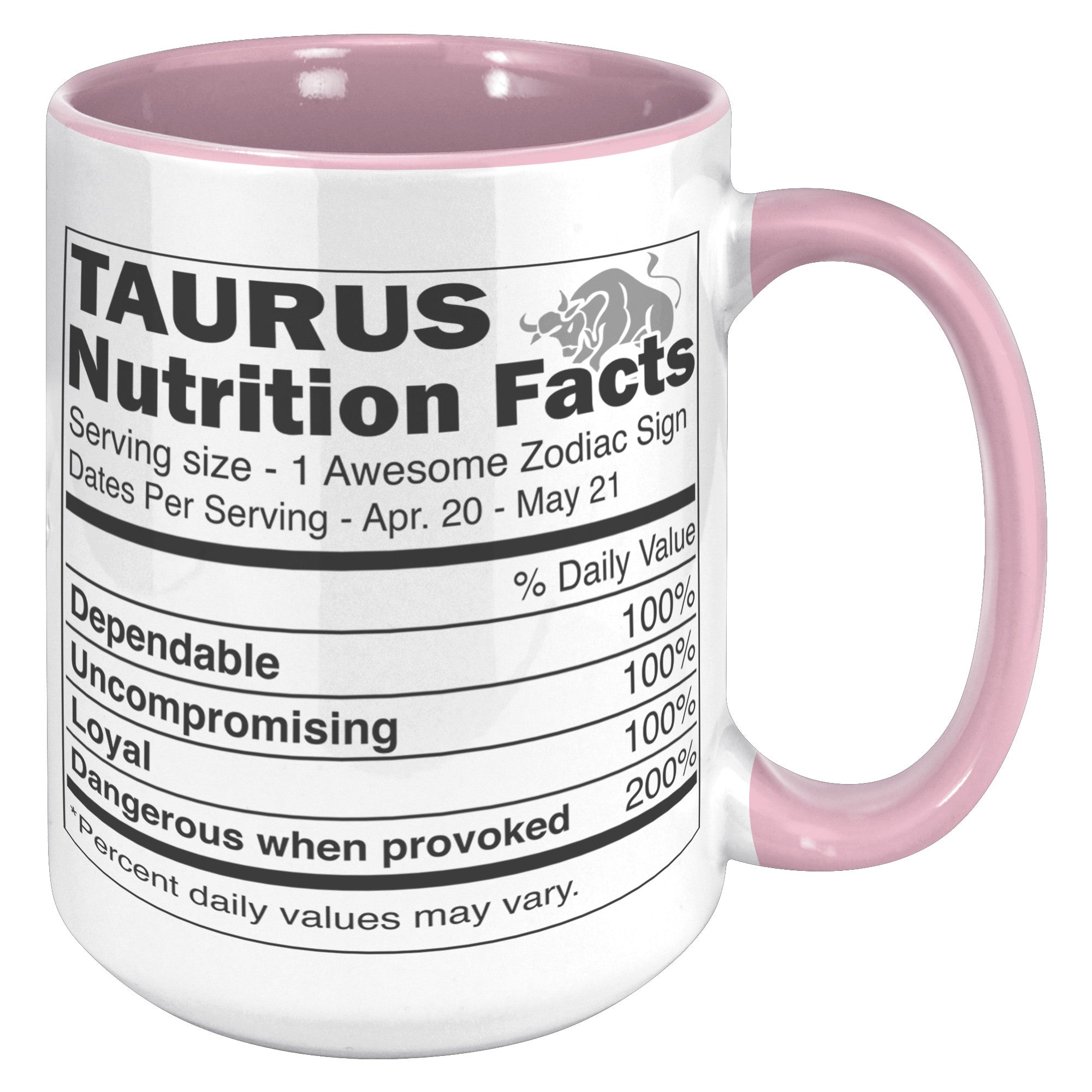 15oz Accent Mug - Taurus Nutrition Facts