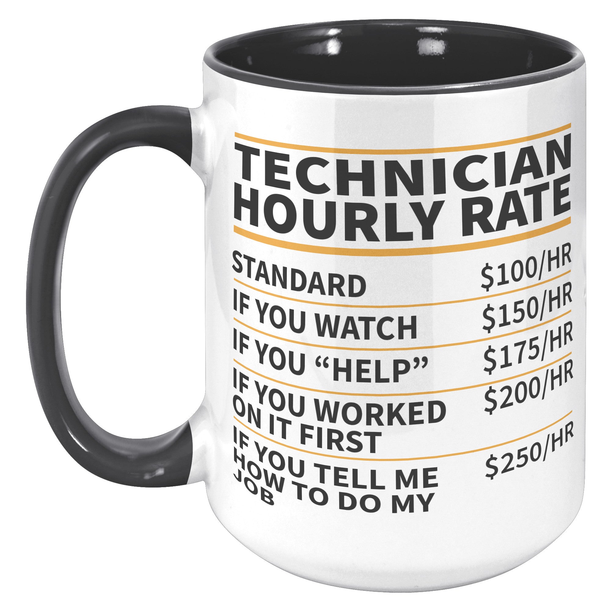 15oz Accent Mug - Technician Hourly Rate