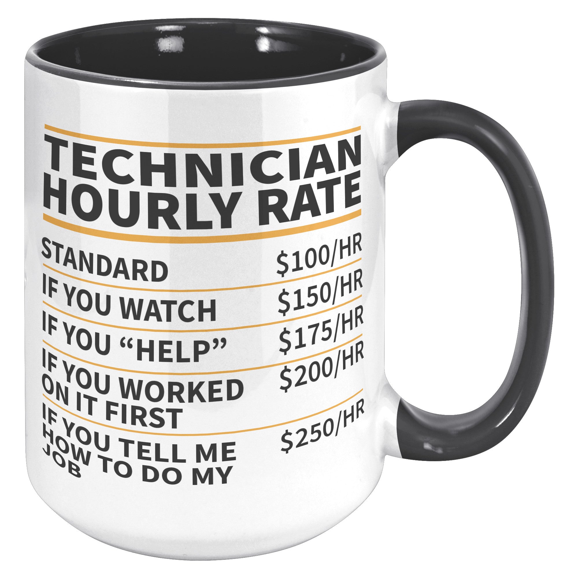 15oz Accent Mug - Technician Hourly Rate