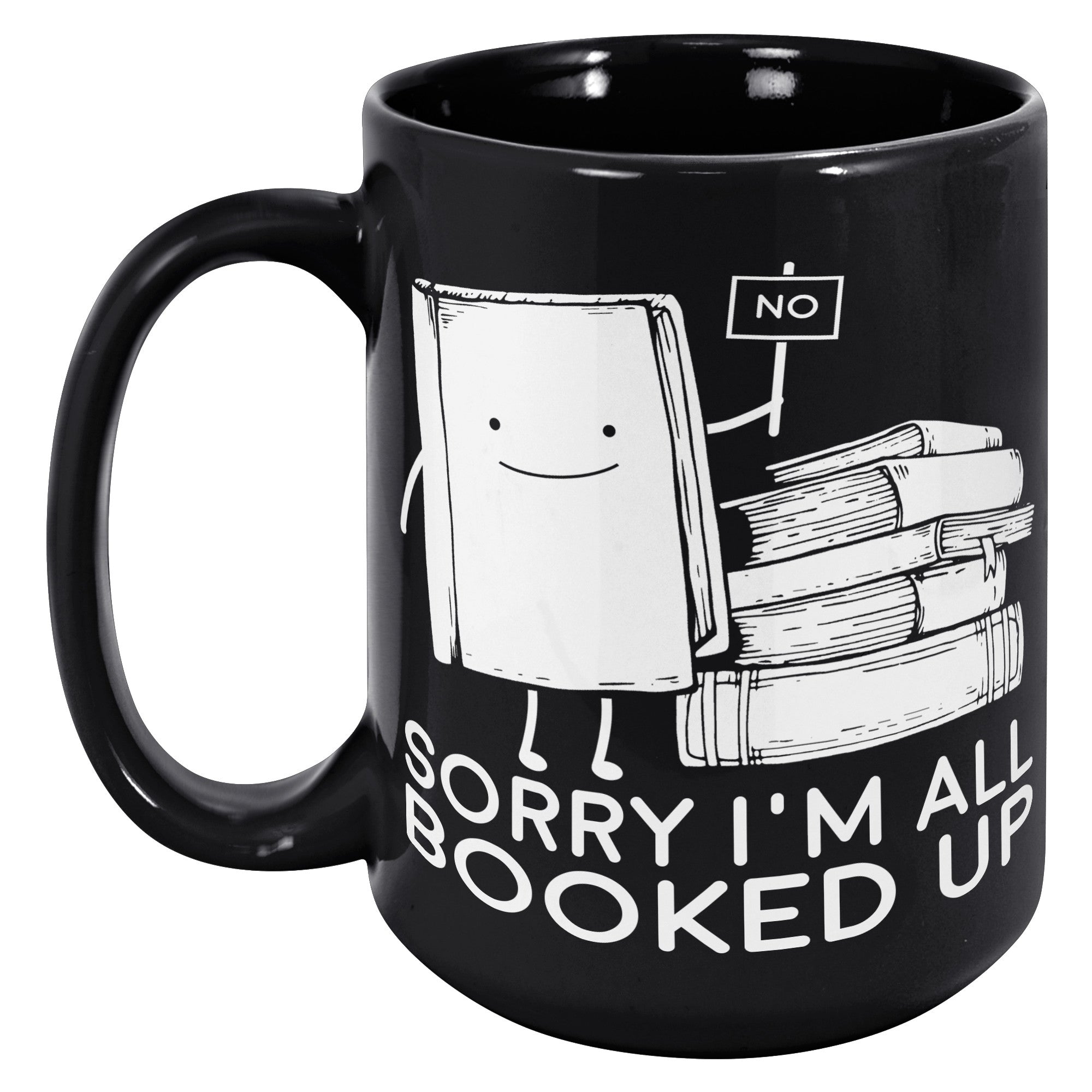 15oz Black Mug - Books All Booked Up