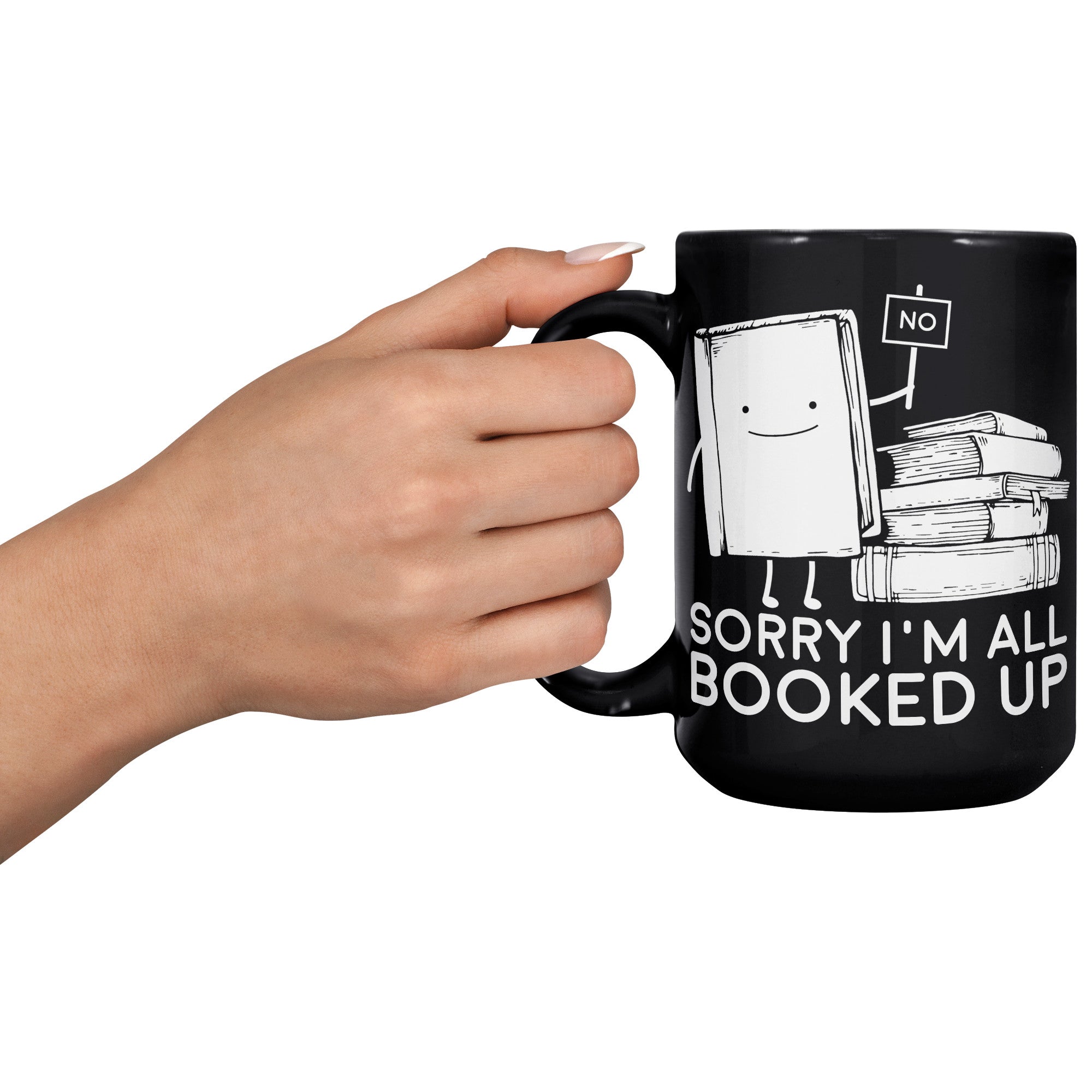 15oz Black Mug - Books All Booked Up