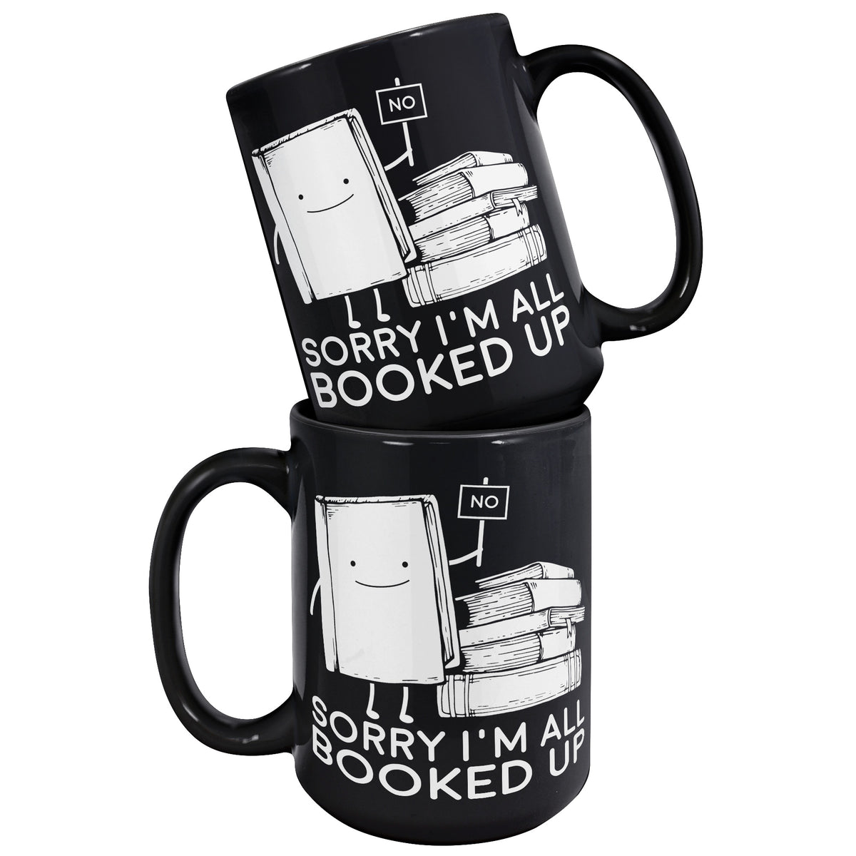 15oz Black Mug - Books All Booked Up