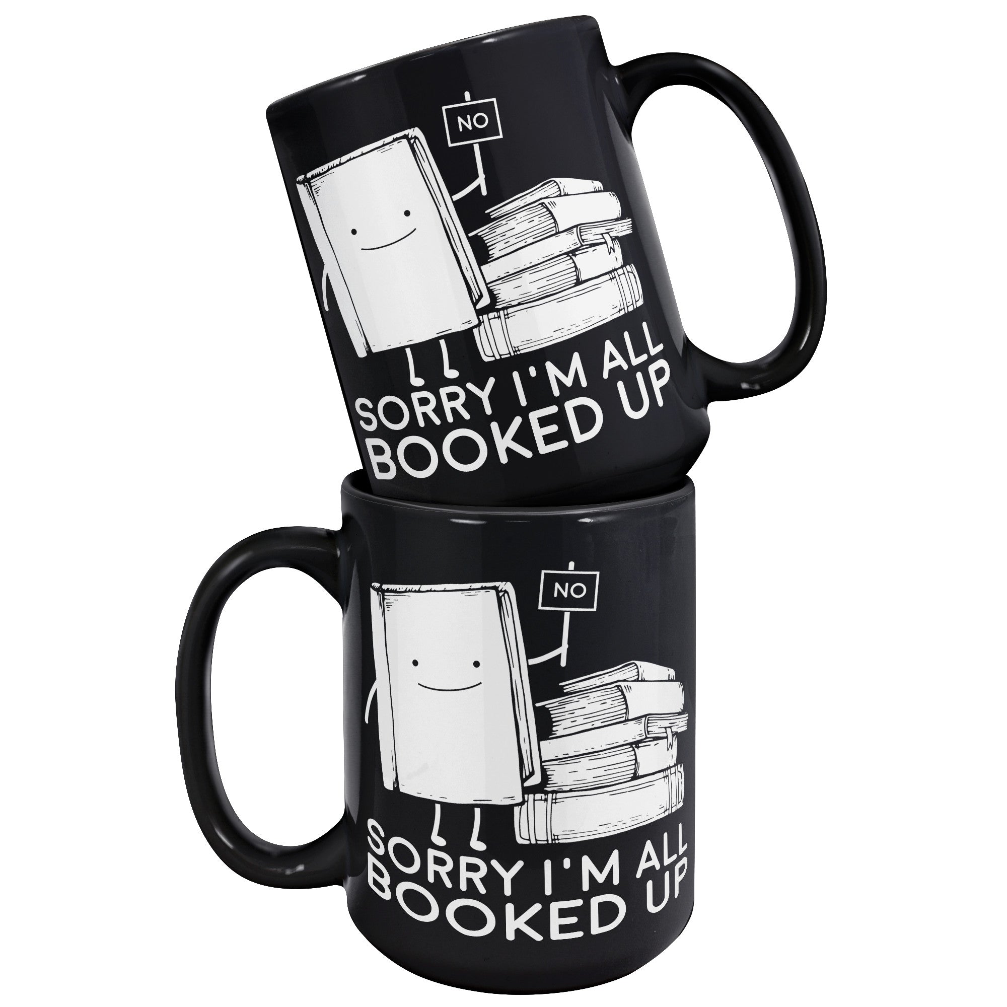 15oz Black Mug - Books All Booked Up
