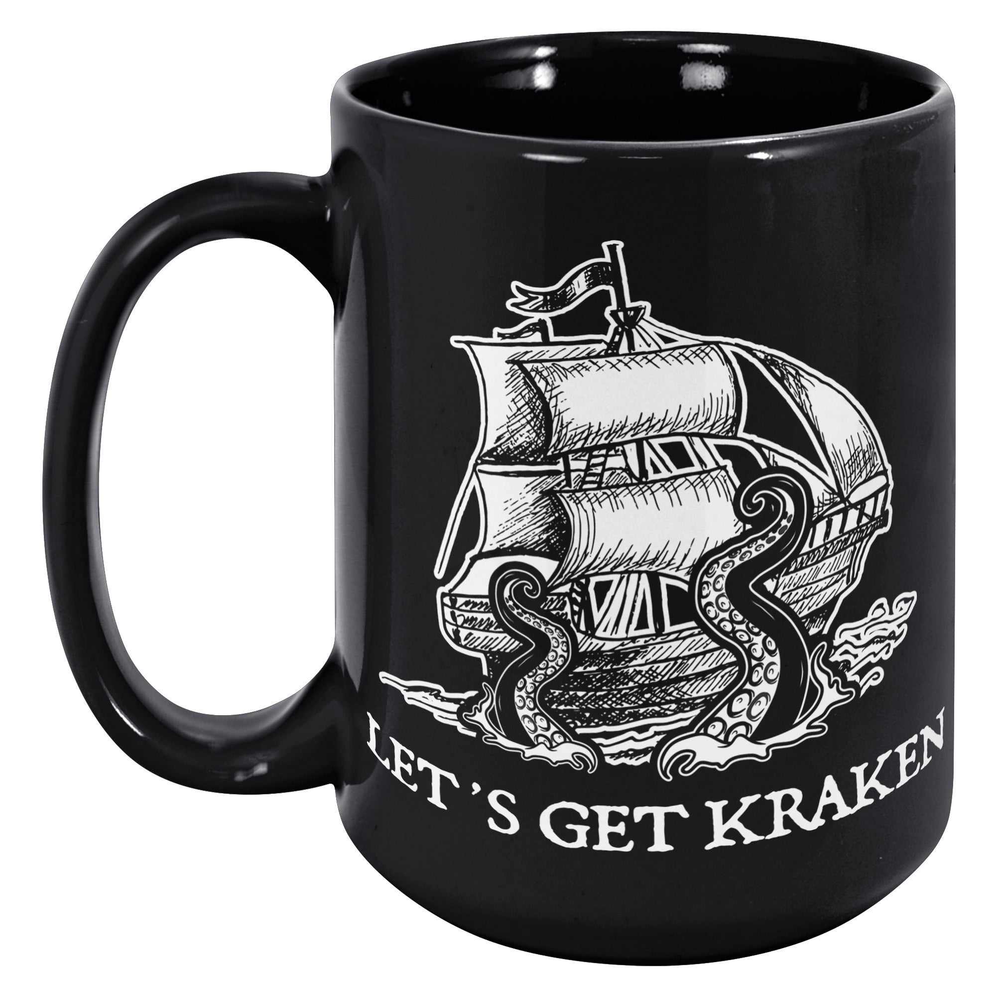 15oz Black Mug - Let's Get Kraken