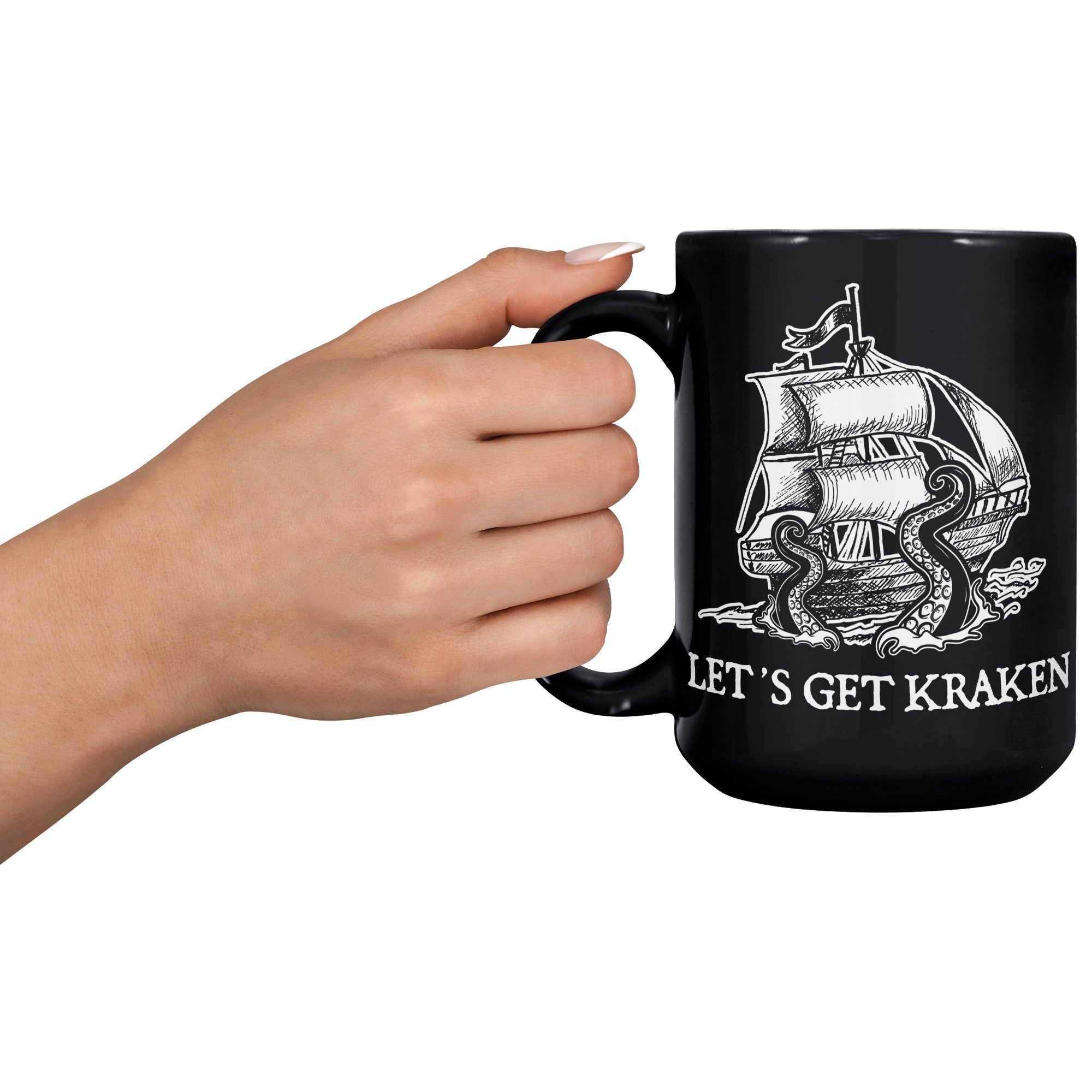 15oz Black Mug - Let's Get Kraken