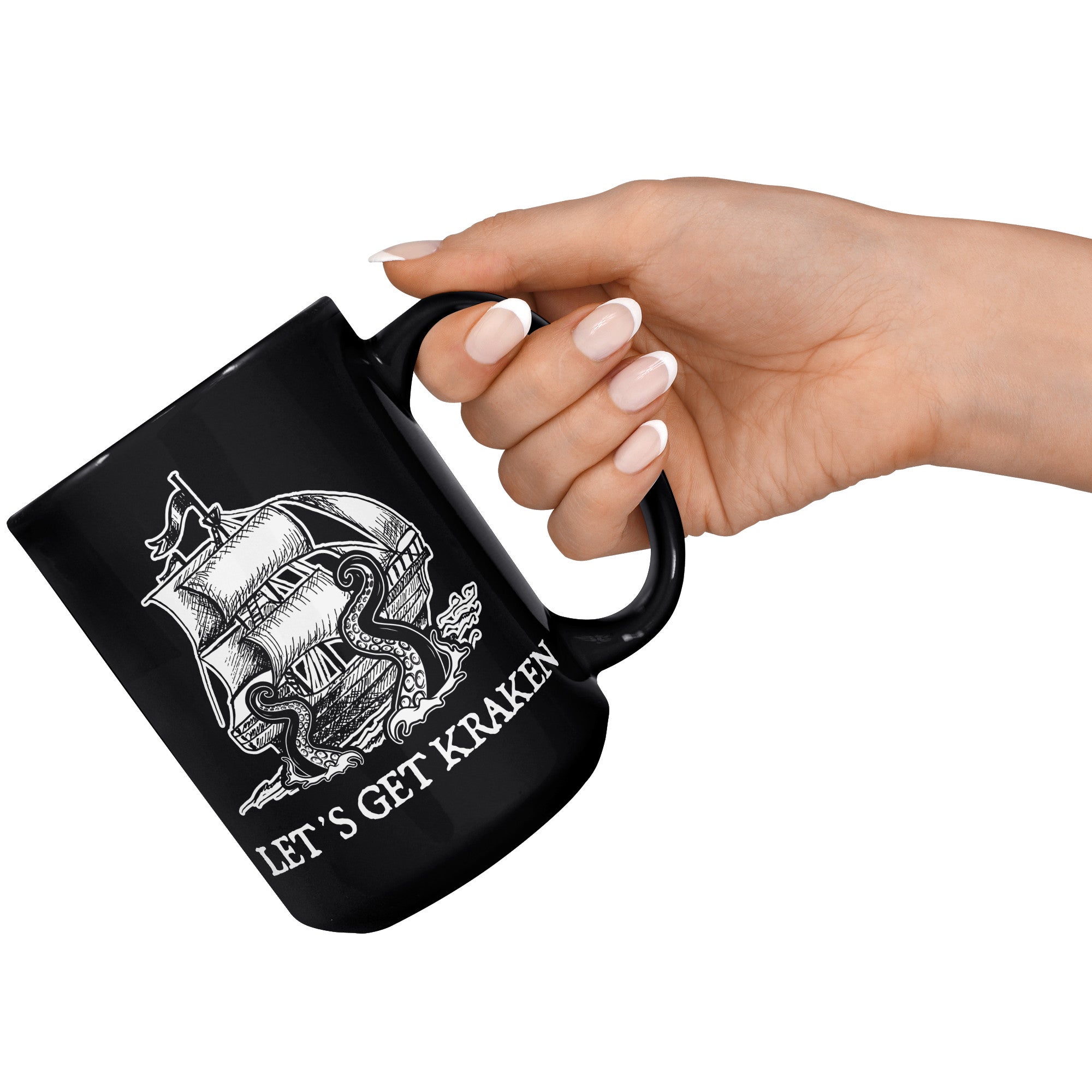 15oz Black Mug - Let's Get Kraken