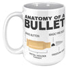 15oz White Mug - Anatomy of a Bullet