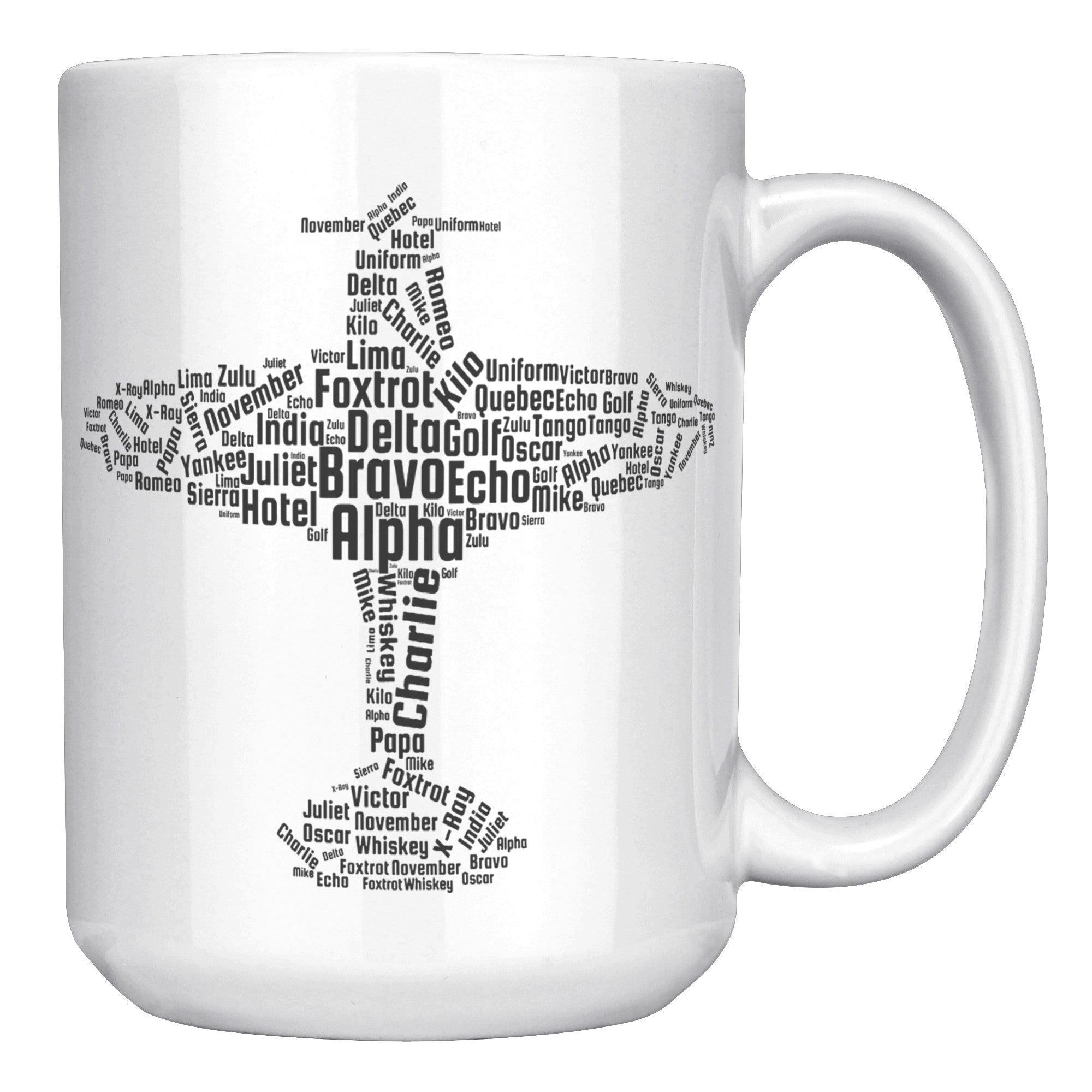 15oz White Mug - Flying Pilot Word Cloud