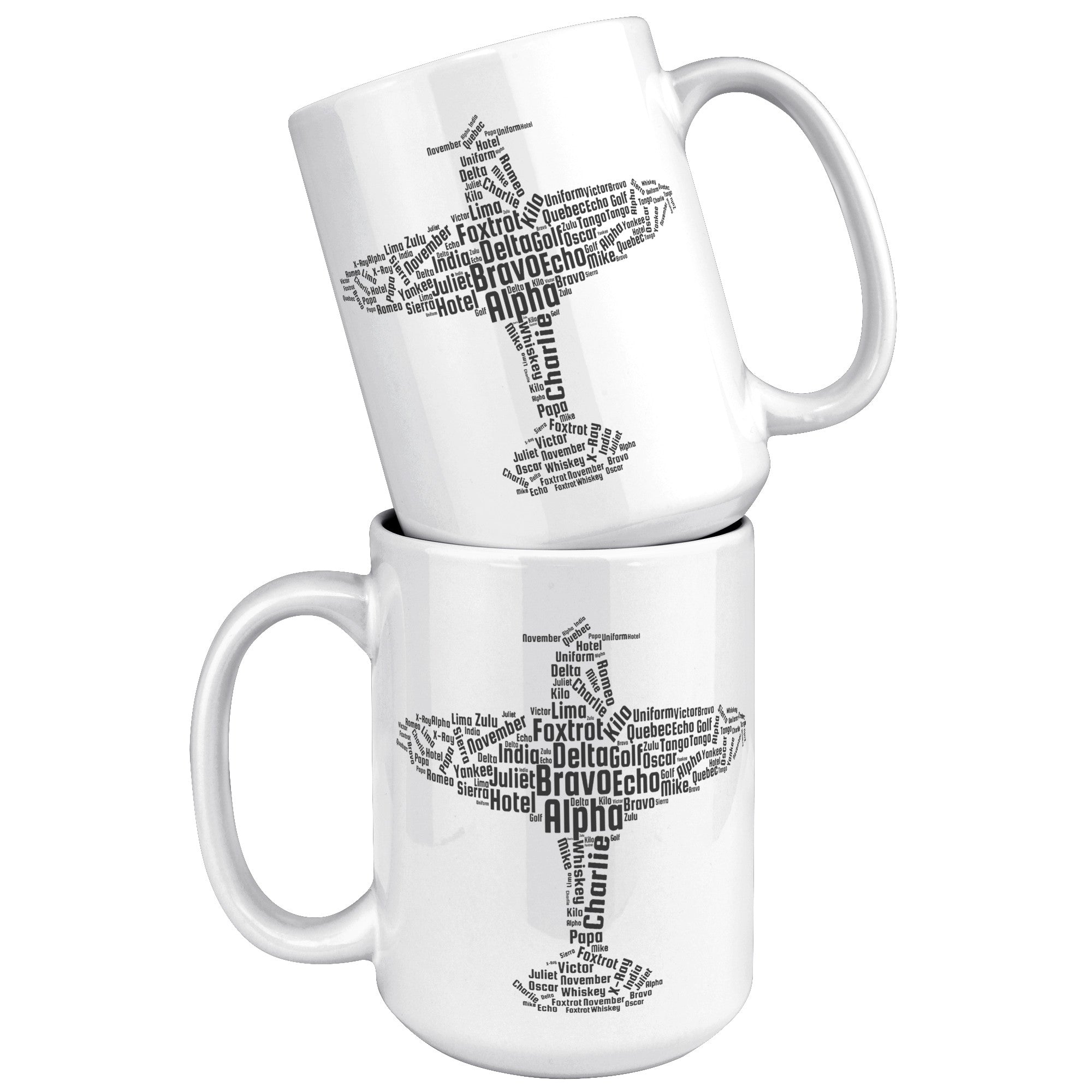 15oz White Mug - Flying Pilot Word Cloud