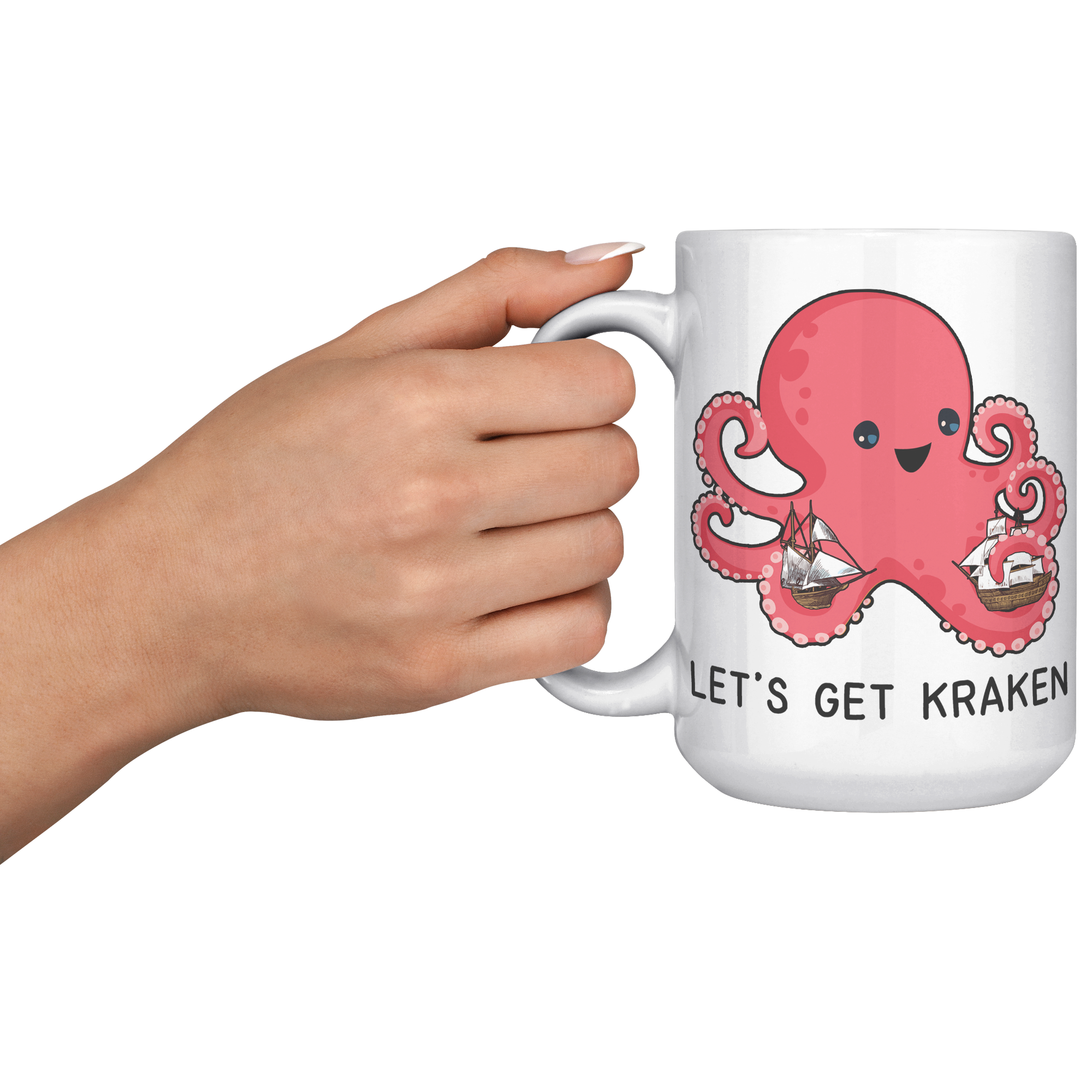 15oz_White_Mug_-_Lets_Get_Kraken_Old_Sh_15oz_White_LH_Model_Mockup.png