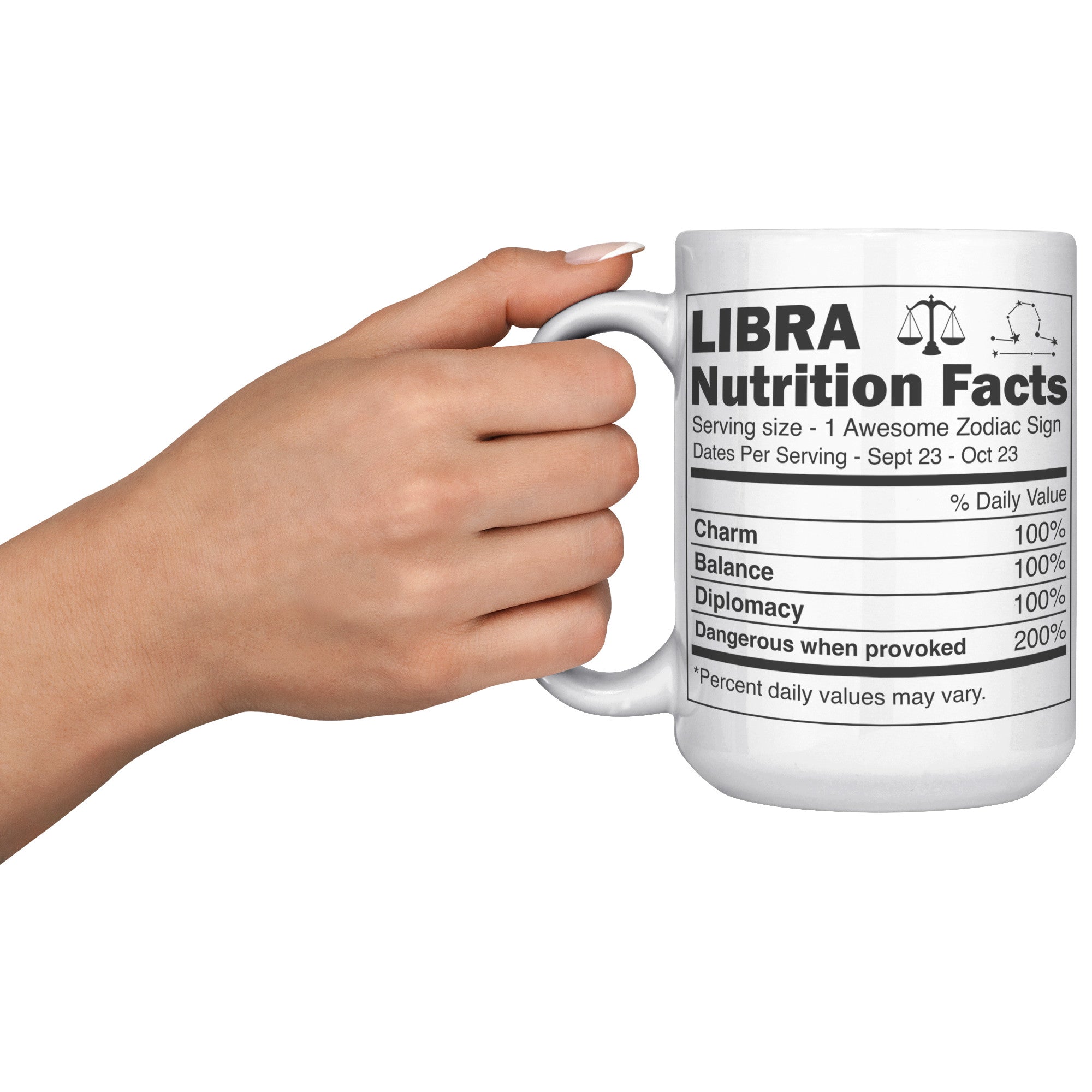 15oz White Mug - Libra Nutrition Facts